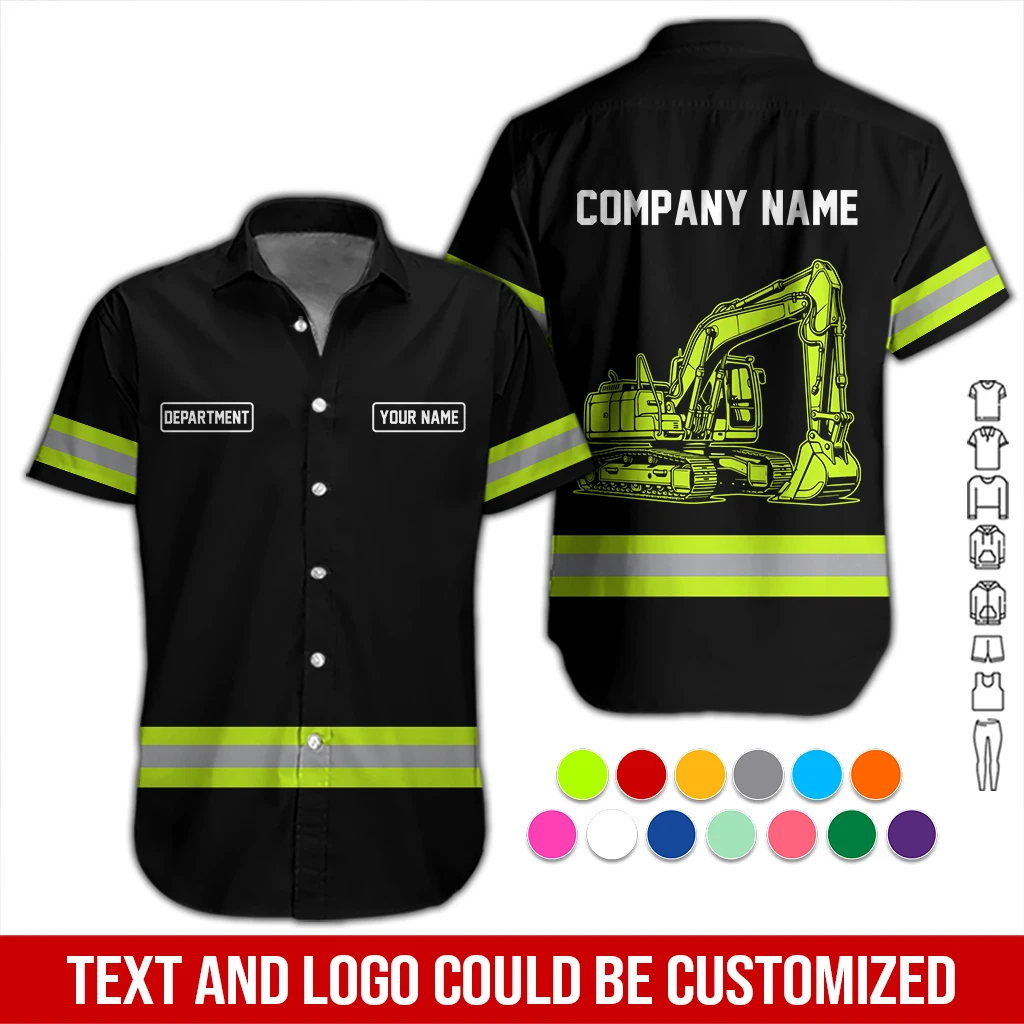 Customized Text And Color Excavator Operator All Over Printed Clothes DA803