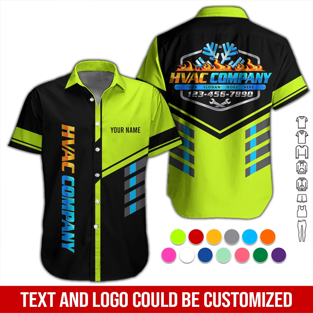 Personalized Name Custom HVAC Company All Over Printed Clothes DA807