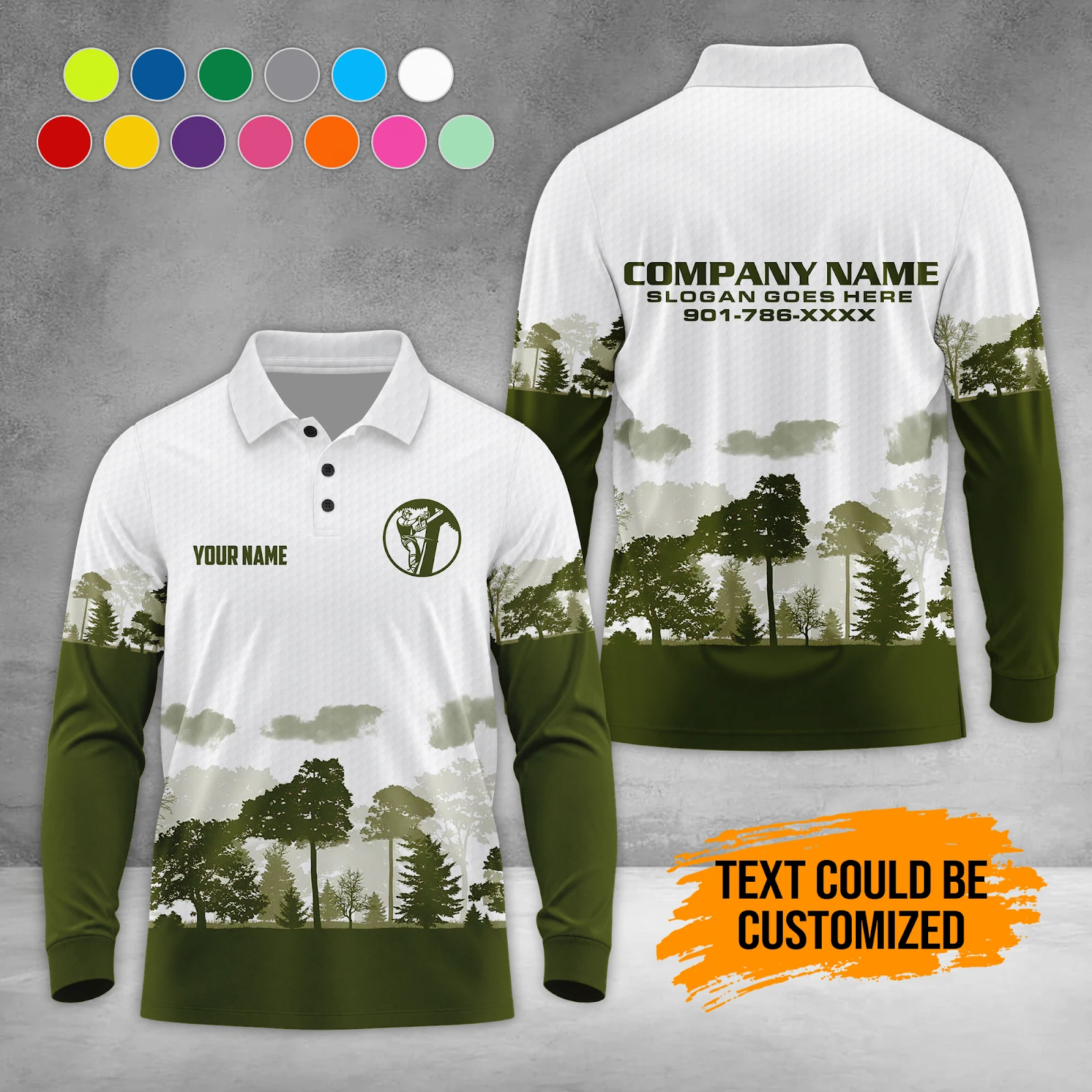 Personalized Name Tree Service Polo Sleeve Shirt PL253