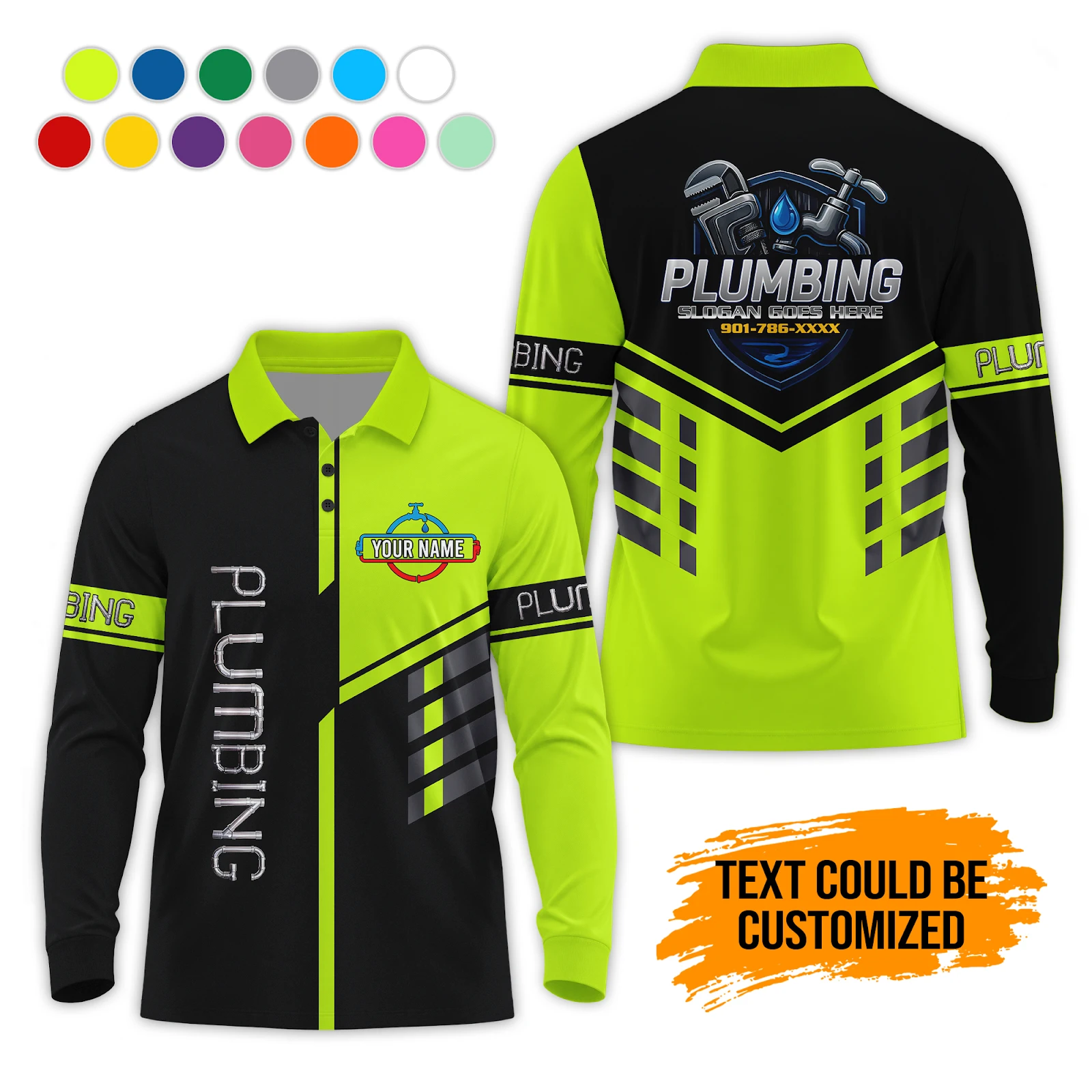 Personalized Name Plumbing  Fall Workwear Shirts PL266