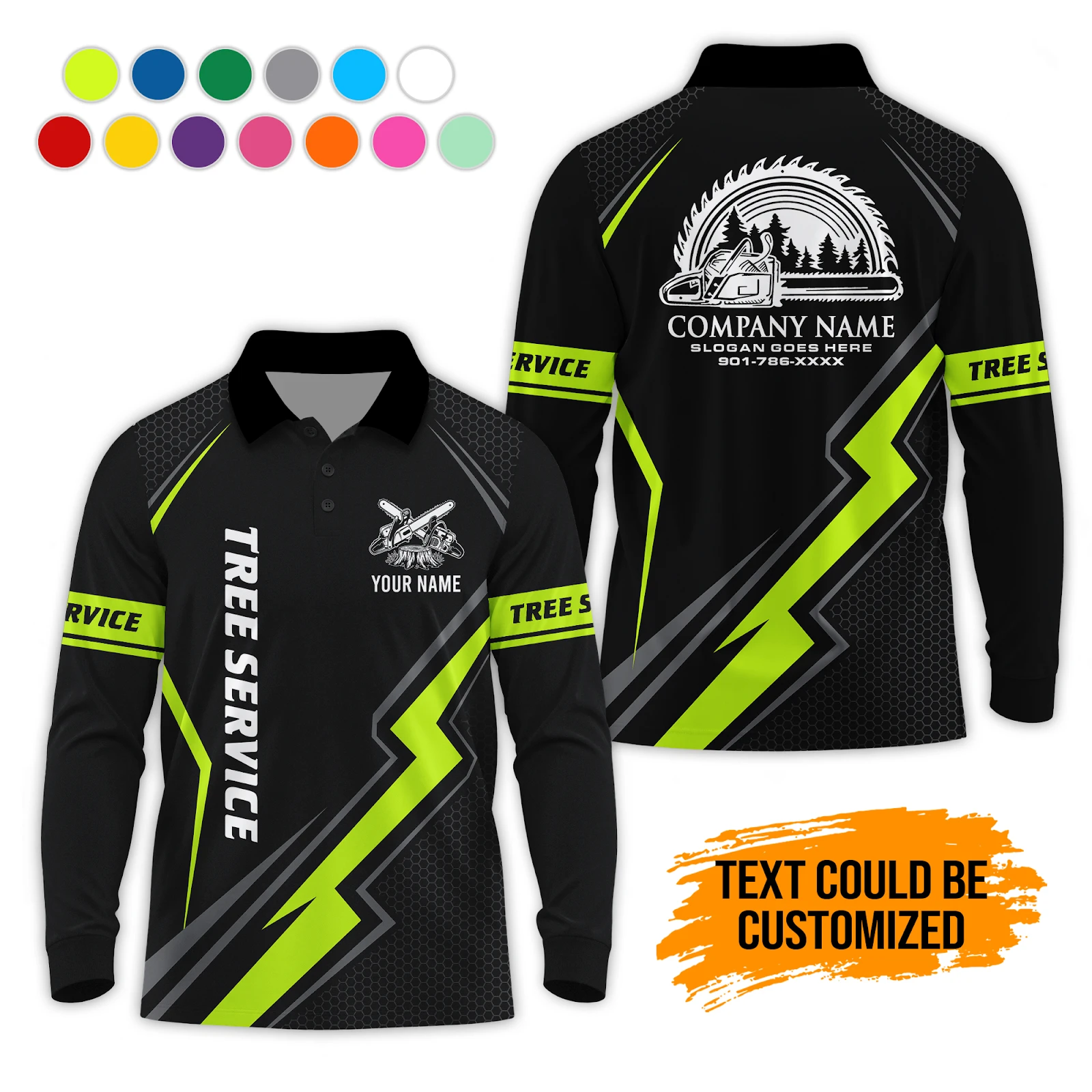 Personalized Tree Service Chainsaw Quarter Zip & Sherpa Pullover PL283