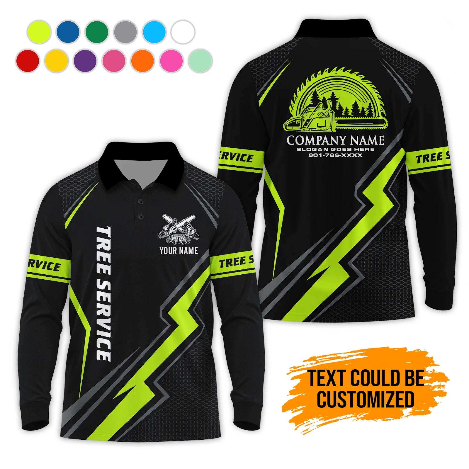 Personalized Tree Service Chainsaw Quarter Zip & Sherpa Pullover PL282
