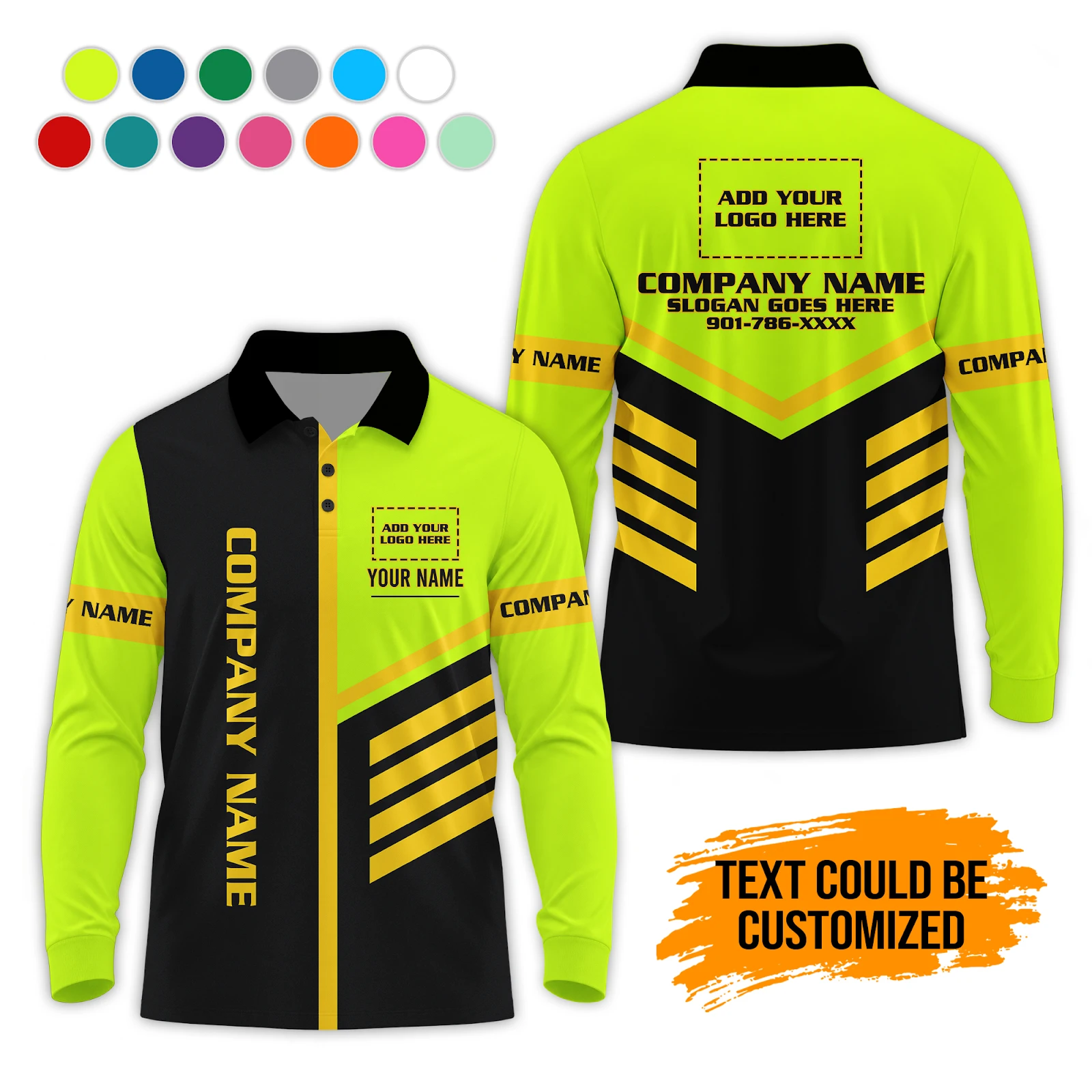 Custom Company Brand Uniform Shirt – Personalized Name, Logo & Colors PL277