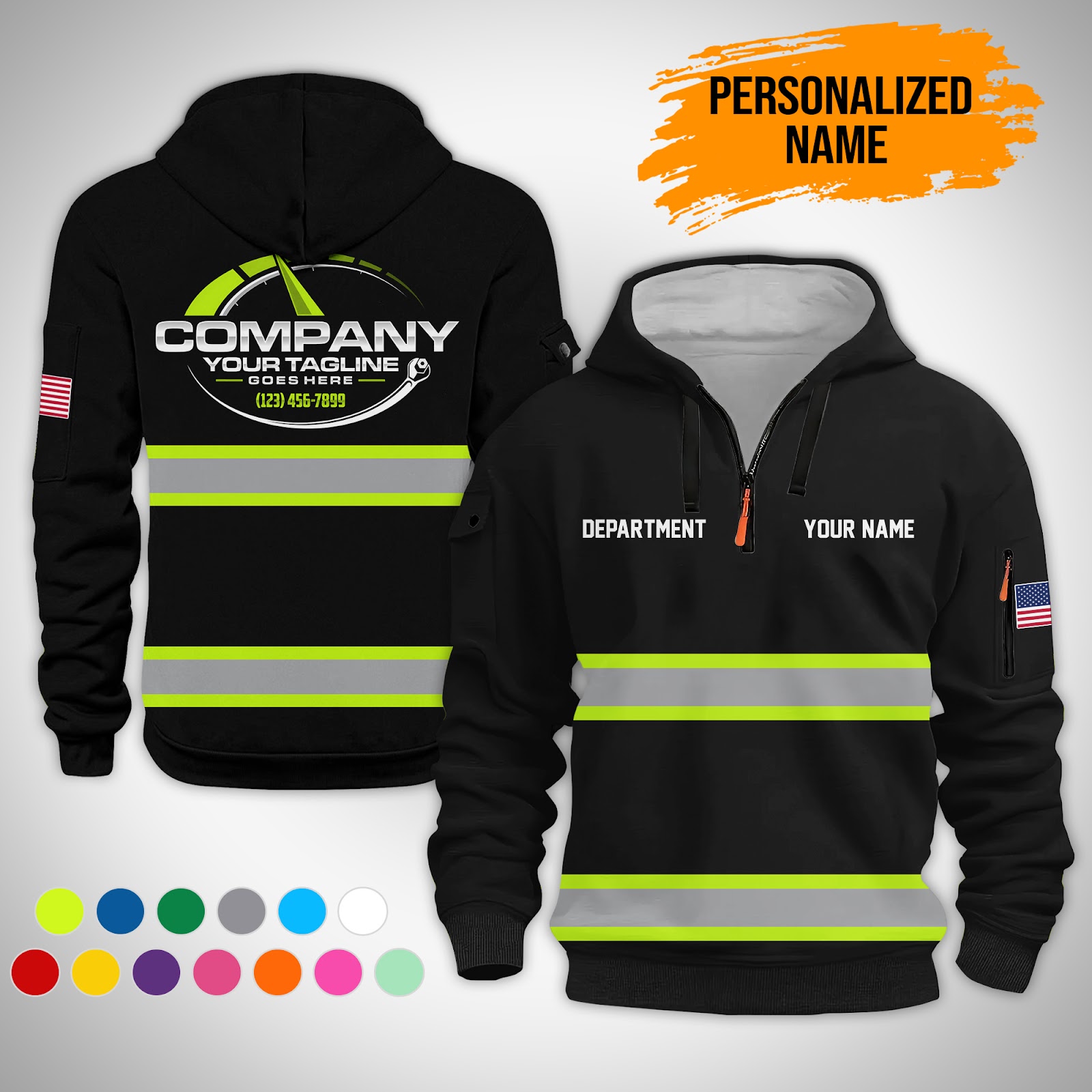 Custom Trucking 3D Printed Quarter Zip Hoodie