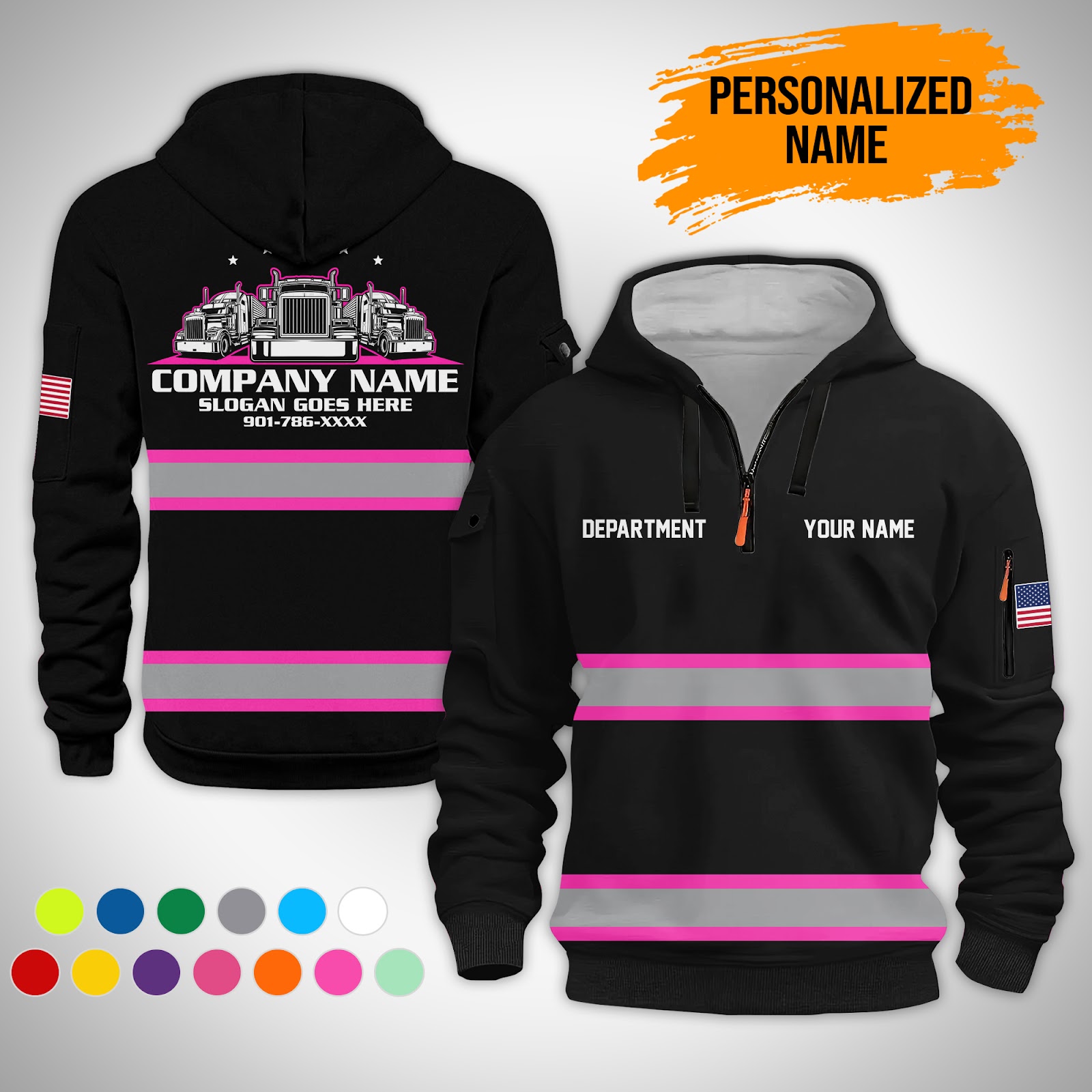 6075555-personalized-name-trucking-3d-printed-quarter-zip-hoodie-gl114-7.jpg Custom Trucking 3D Printed Quarter Zip Hoodie - photo 7