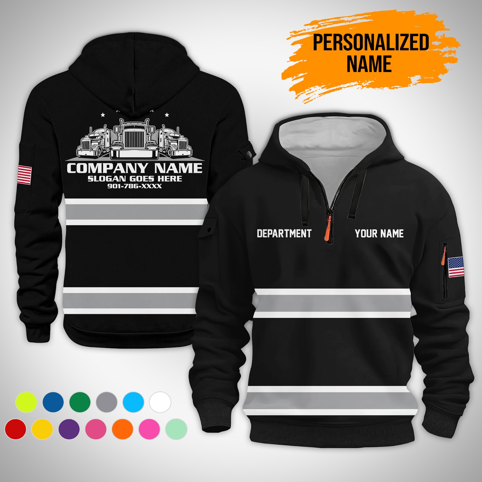 6075555-personalized-name-trucking-3d-printed-quarter-zip-hoodie-gl114-8.jpg Custom Trucking 3D Printed Quarter Zip Hoodie - photo 8