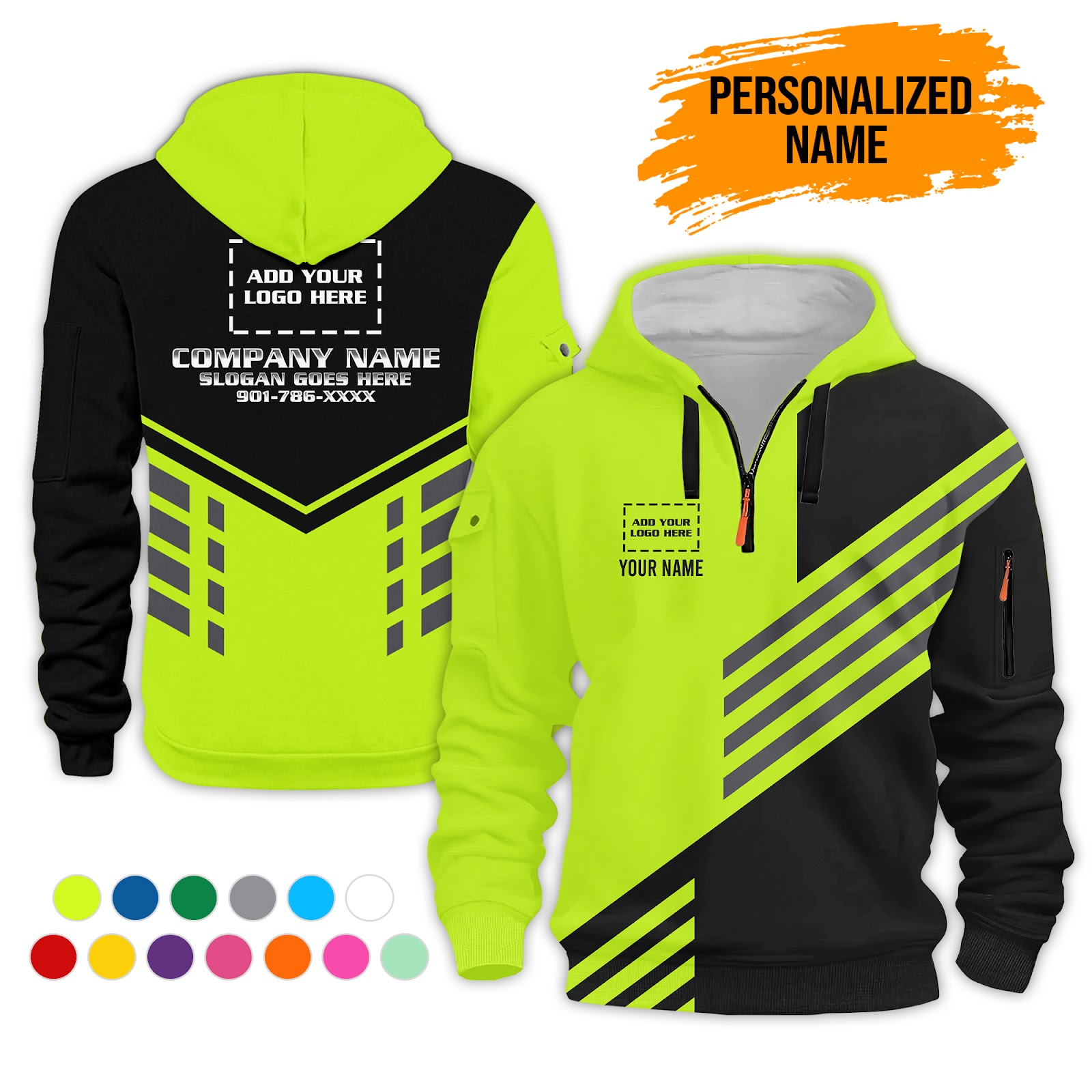 Custom Uniform 3D Quarter Zip Hoodie
