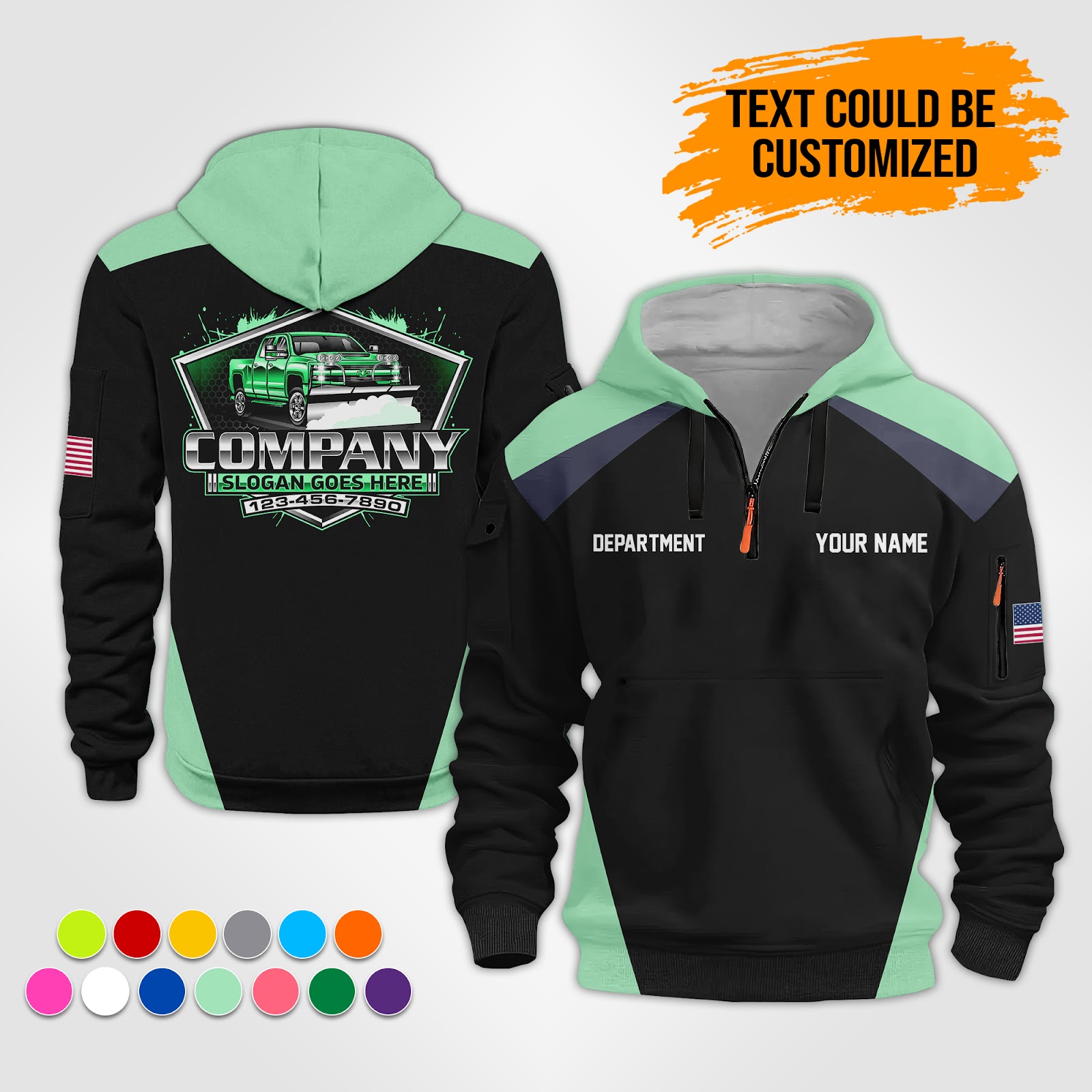 6079885-personalized-name-snow-plow-truck-service-3d-printed-quarter-zip-hoodie-op863-10.jpg Custom Snow Plow Truck Service 3D Printed Quarter - photo 10