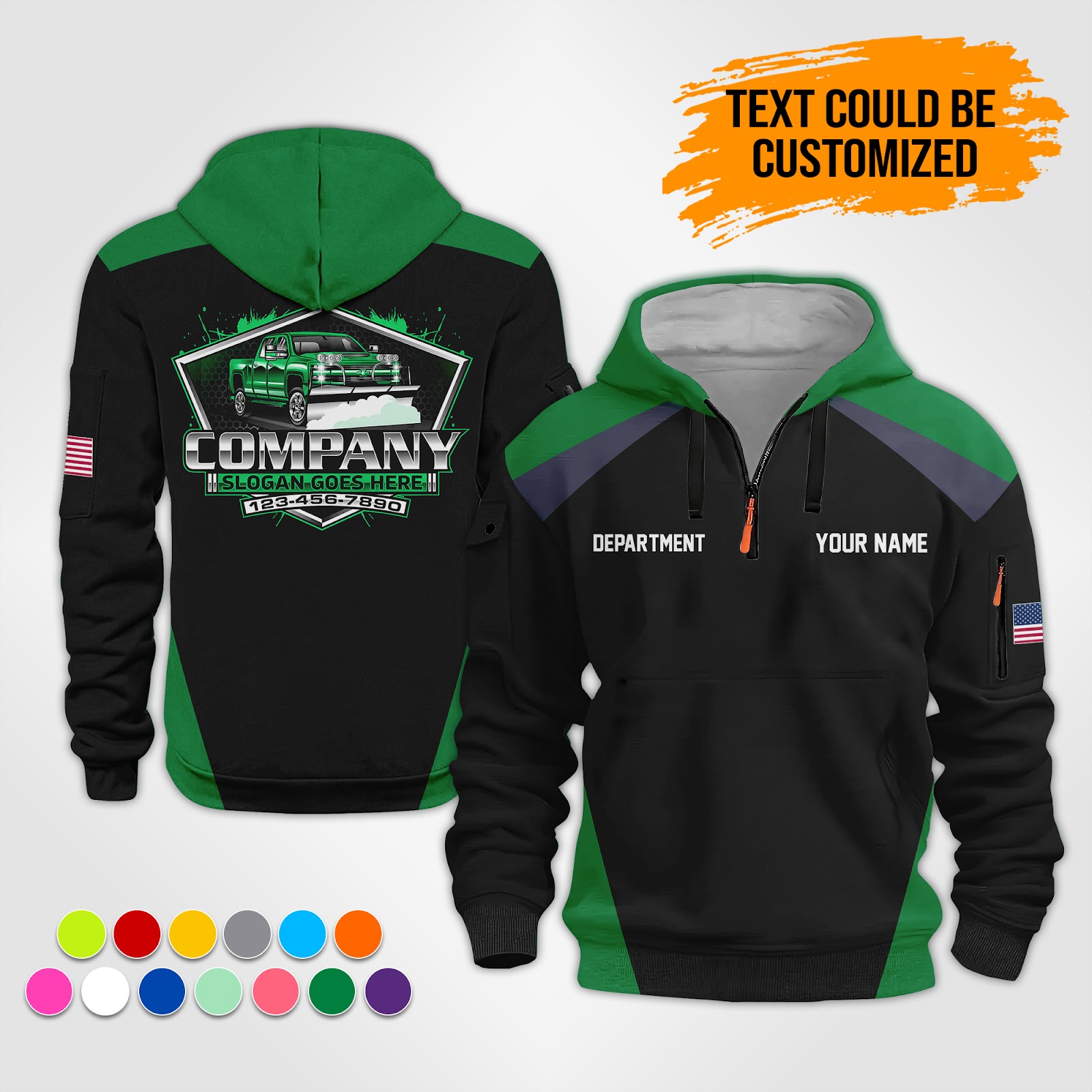 6079885-personalized-name-snow-plow-truck-service-3d-printed-quarter-zip-hoodie-op863-12.jpg Custom Snow Plow Truck Service 3D Printed Quarter - photo 12