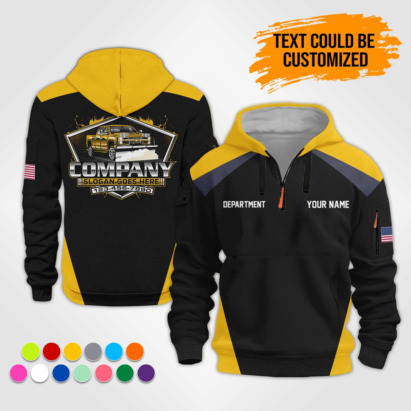 6079885-personalized-name-snow-plow-truck-service-3d-printed-quarter-zip-hoodie-op863-3.jpg Custom Snow Plow Truck Service 3D Printed Quarter - photo 3