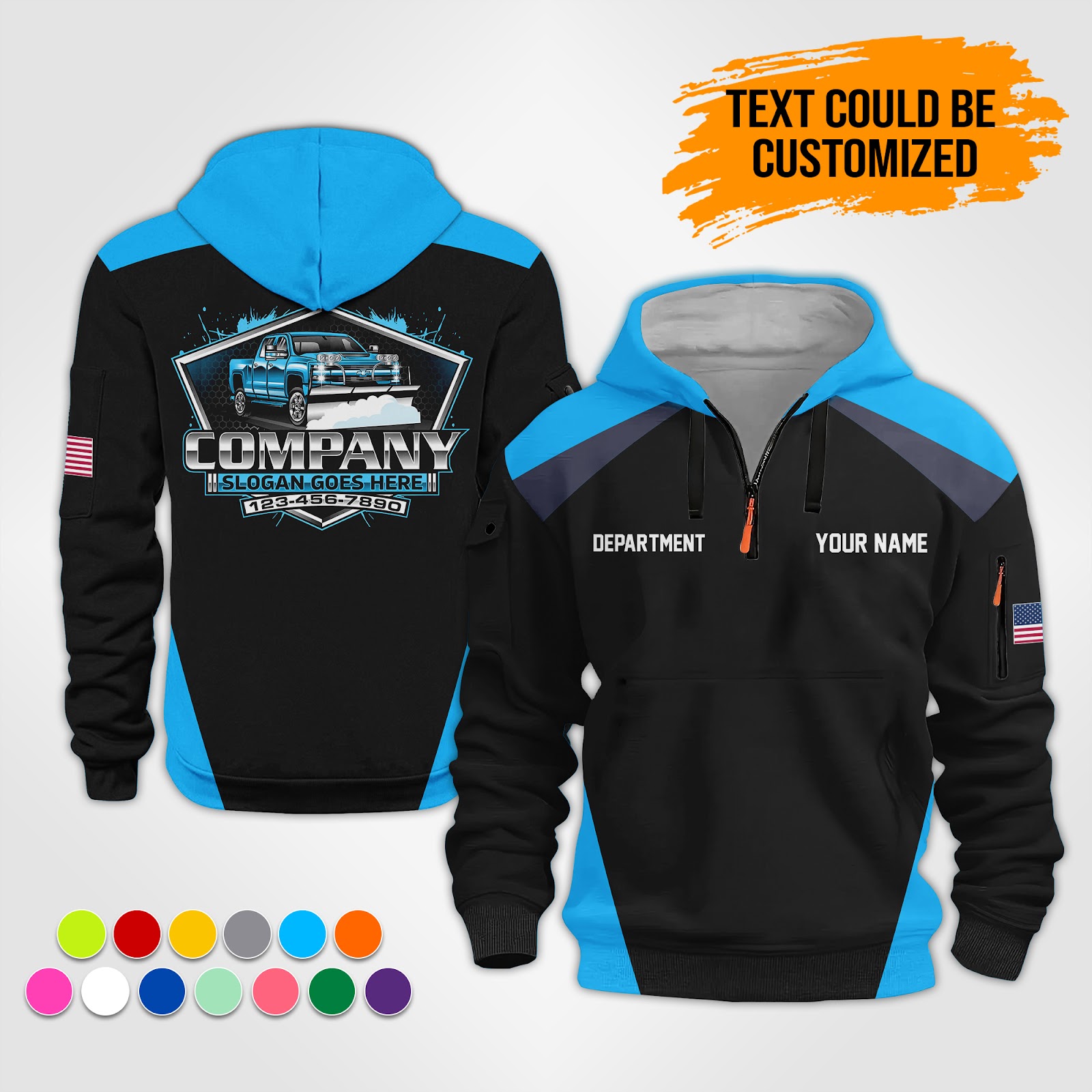 6079885-personalized-name-snow-plow-truck-service-3d-printed-quarter-zip-hoodie-op863-5.jpg Custom Snow Plow Truck Service 3D Printed Quarter - photo 5