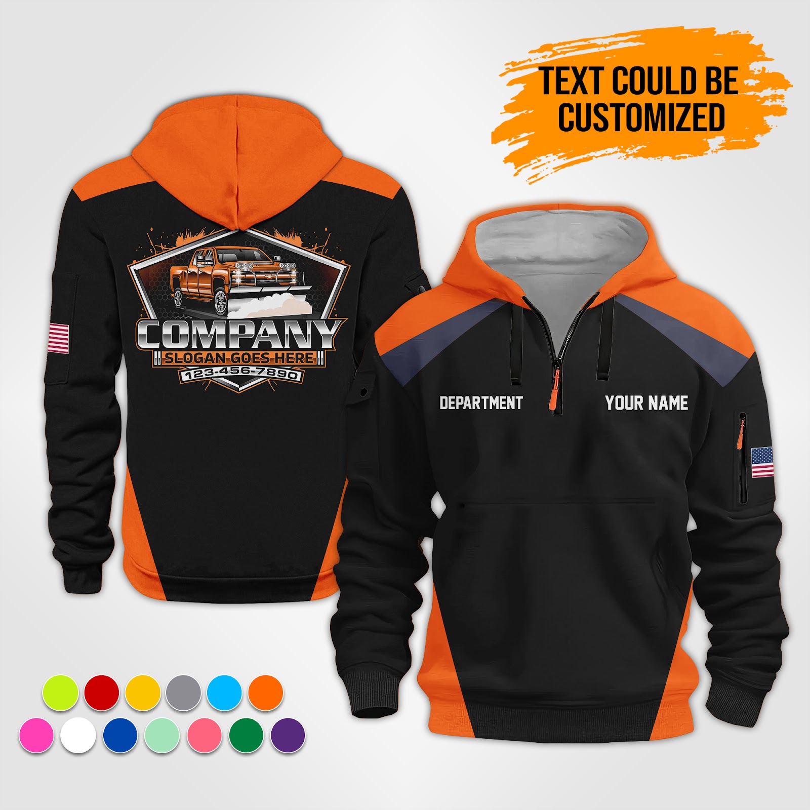 6079885-personalized-name-snow-plow-truck-service-3d-printed-quarter-zip-hoodie-op863-6.jpg Custom Snow Plow Truck Service 3D Printed Quarter - photo 6