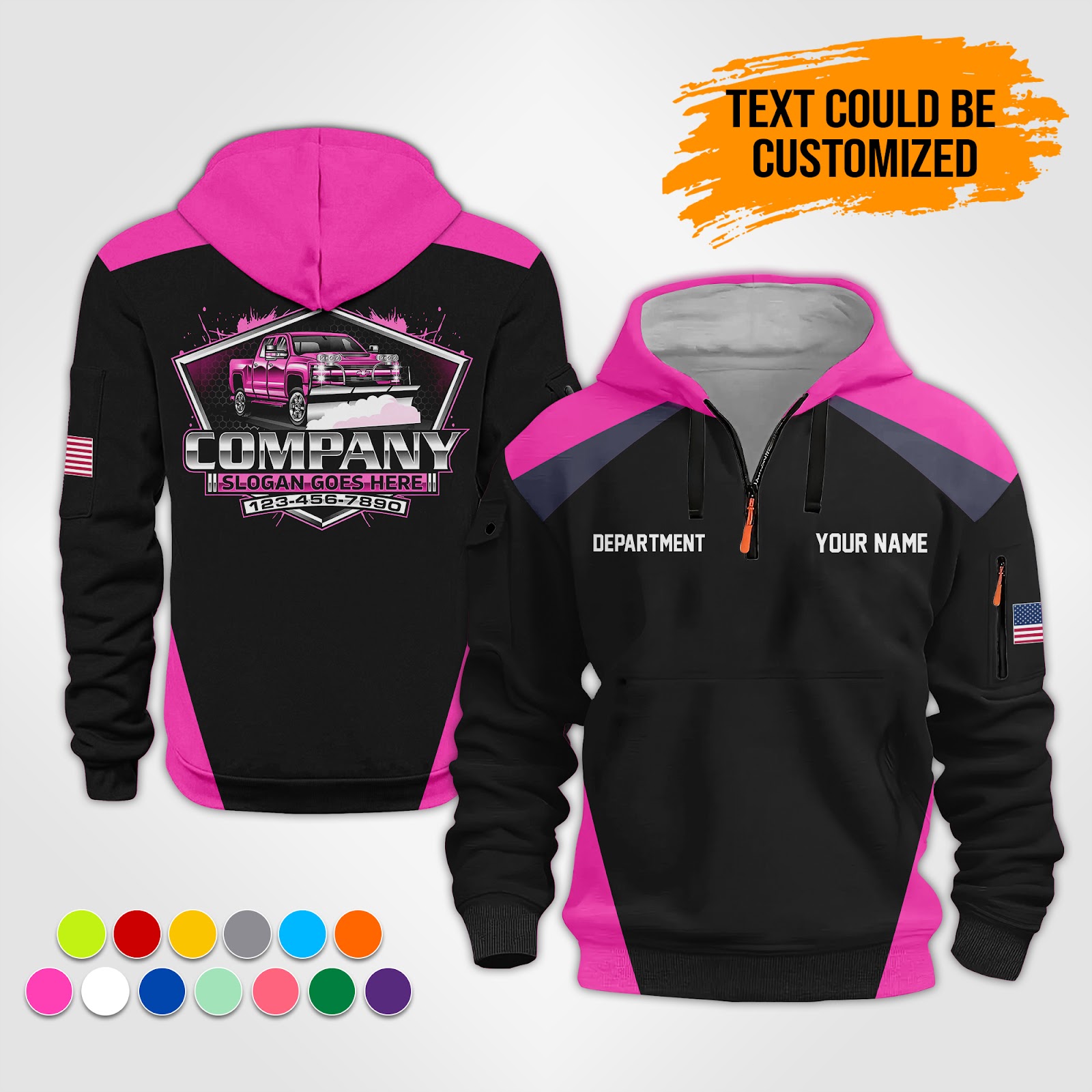 6079885-personalized-name-snow-plow-truck-service-3d-printed-quarter-zip-hoodie-op863-7.jpg Custom Snow Plow Truck Service 3D Printed Quarter - photo 7