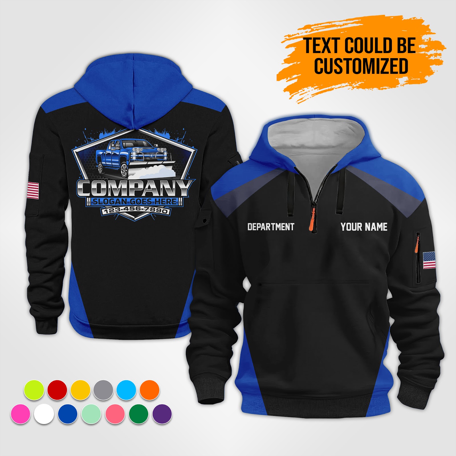 6079885-personalized-name-snow-plow-truck-service-3d-printed-quarter-zip-hoodie-op863-9.jpg Custom Snow Plow Truck Service 3D Printed Quarter - photo 9