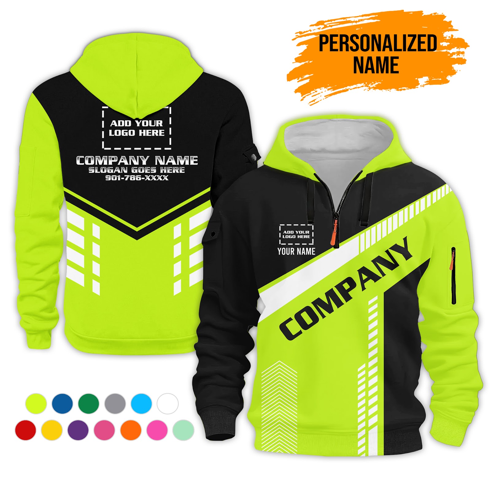 Custom Uniform 3D Quarter Zip Hoodie