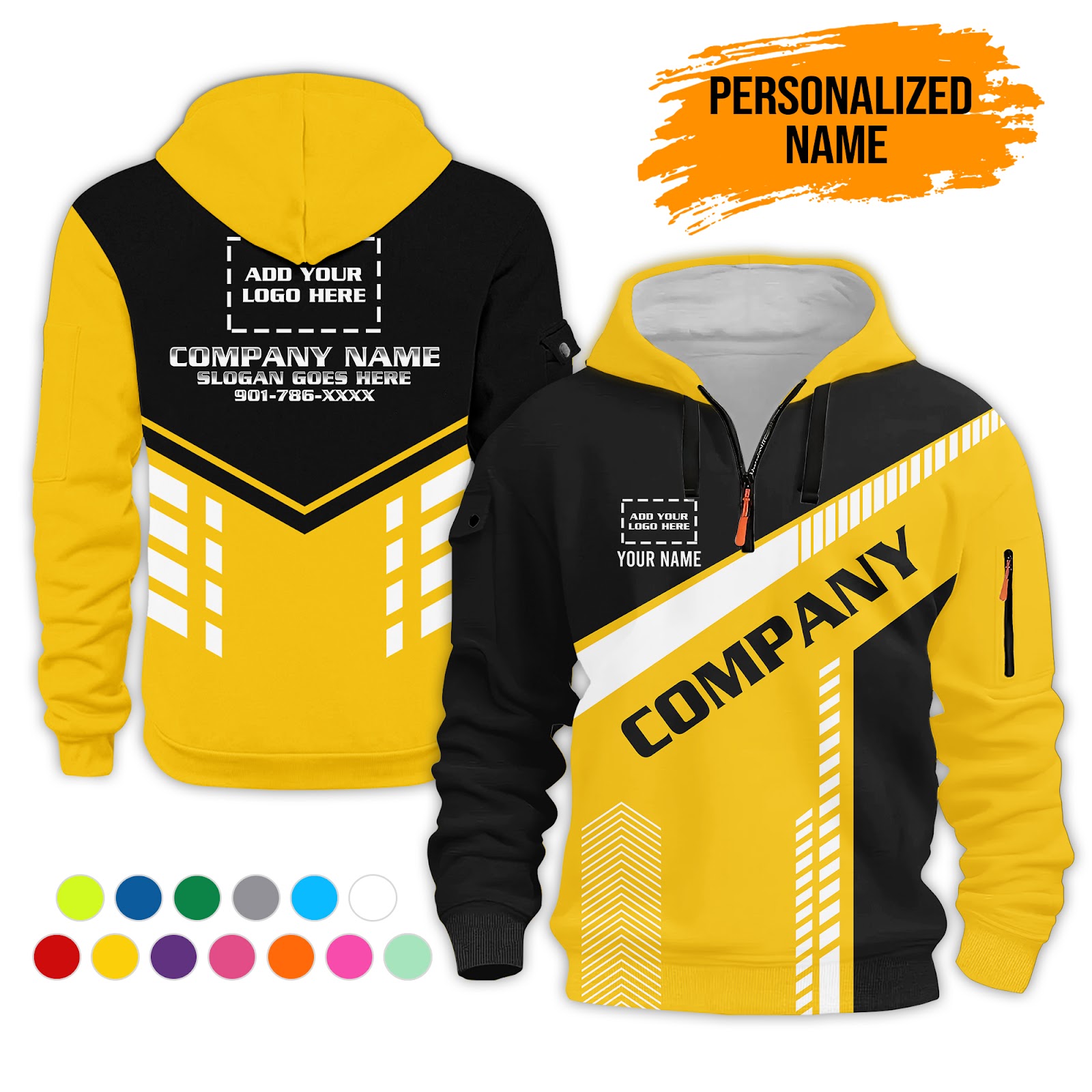 6079913-personalized-name-and-color-uniform-3d-quarter-zip-hoodie-pc447-3.jpg Custom Uniform 3D Quarter Zip Hoodie - photo 3