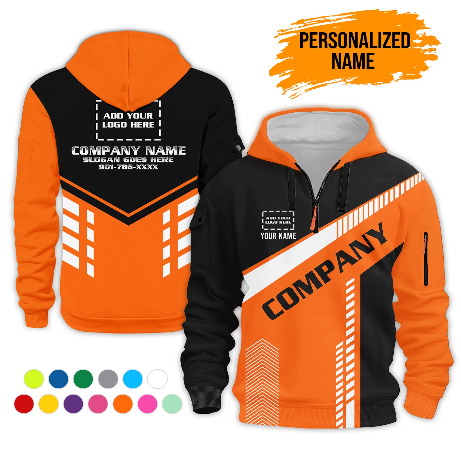 6079913-personalized-name-and-color-uniform-3d-quarter-zip-hoodie-pc447-6.jpg Custom Uniform 3D Quarter Zip Hoodie - photo 6