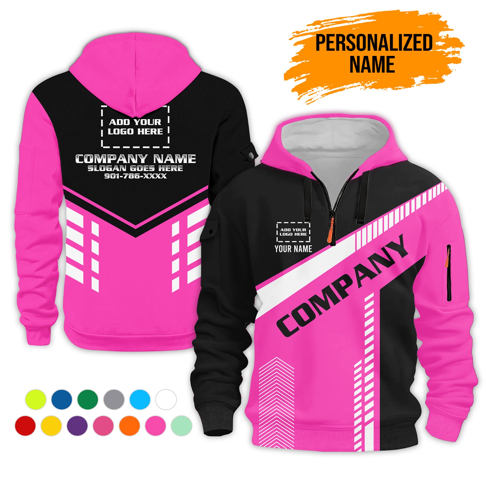 6079913-personalized-name-and-color-uniform-3d-quarter-zip-hoodie-pc447-7.jpg Custom Uniform 3D Quarter Zip Hoodie - photo 7