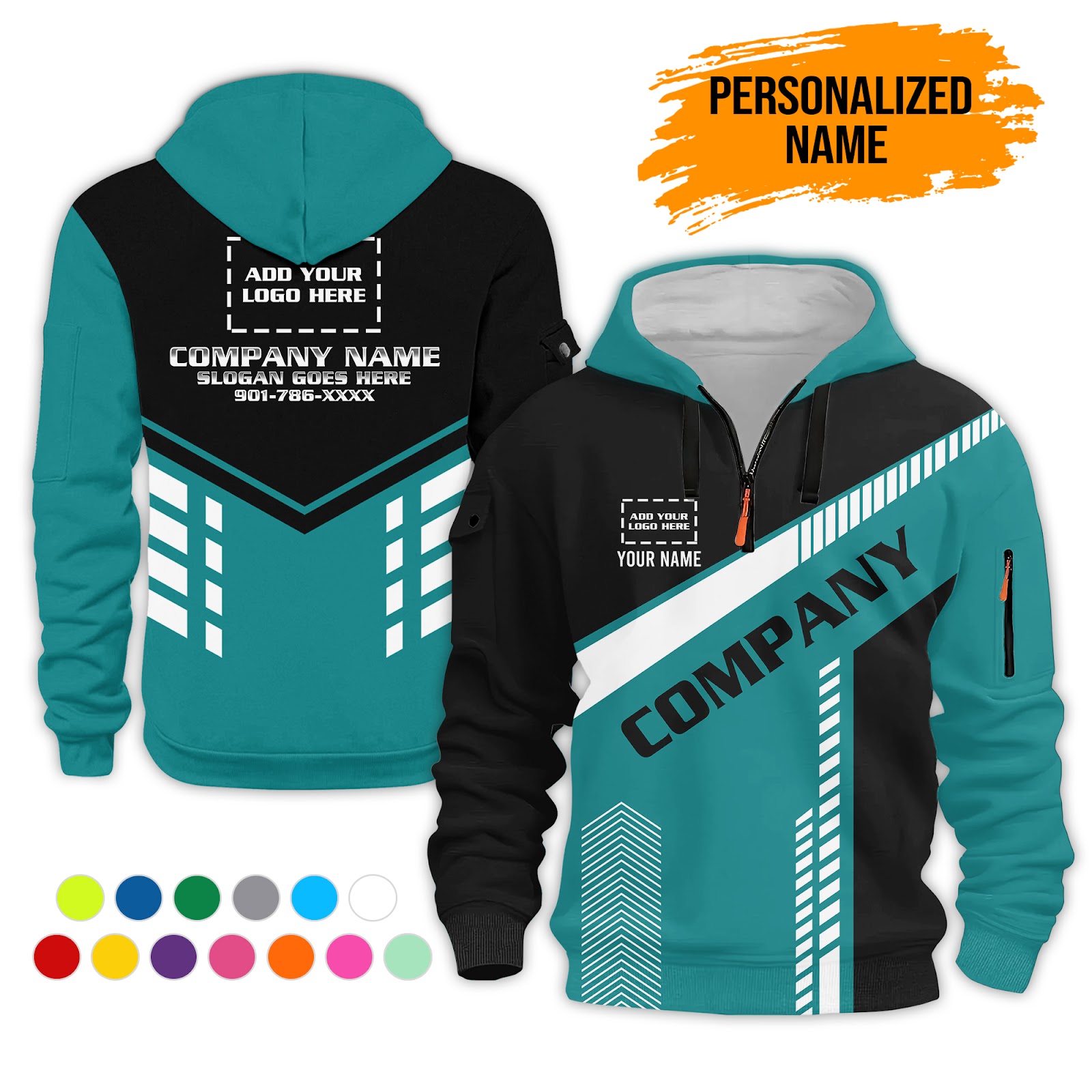 6079913-personalized-name-and-color-uniform-3d-quarter-zip-hoodie-pc447-8.jpg Custom Uniform 3D Quarter Zip Hoodie - photo 8