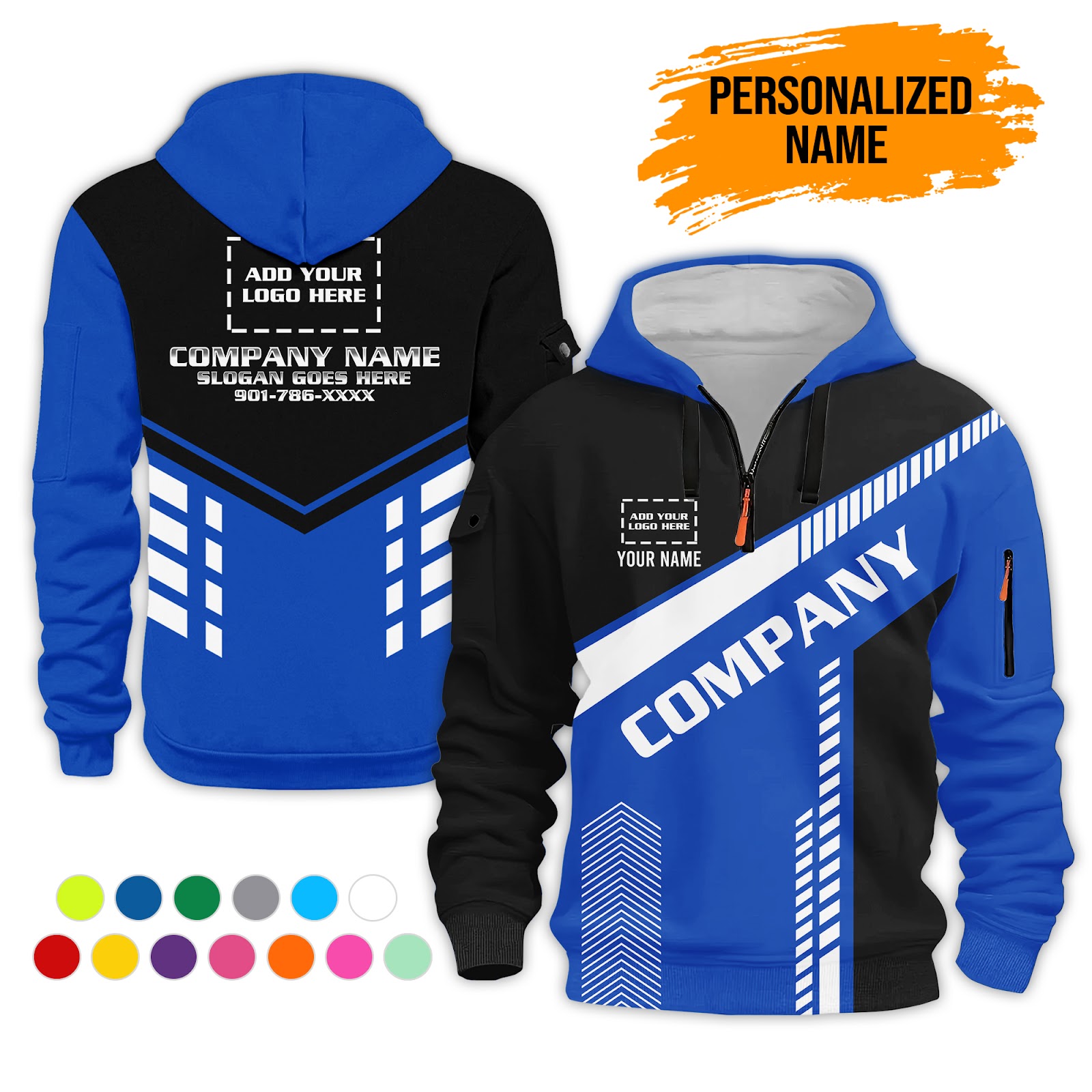 6079913-personalized-name-and-color-uniform-3d-quarter-zip-hoodie-pc447-9.jpg Custom Uniform 3D Quarter Zip Hoodie - photo 9