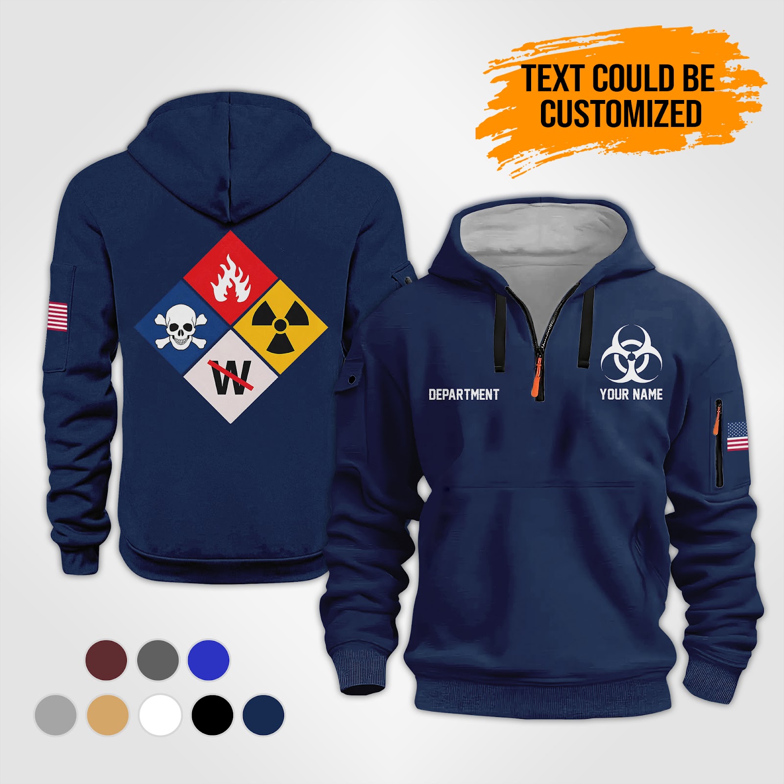 Custom HAZMAT 2D Quarter Zip Hoodie