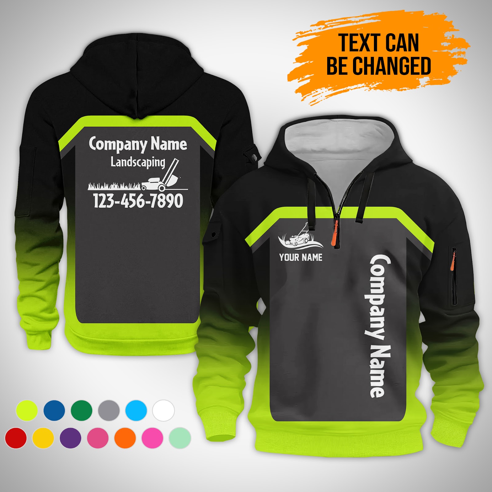 Custom Lawn Care 3D Quarter Zip Hoodie
