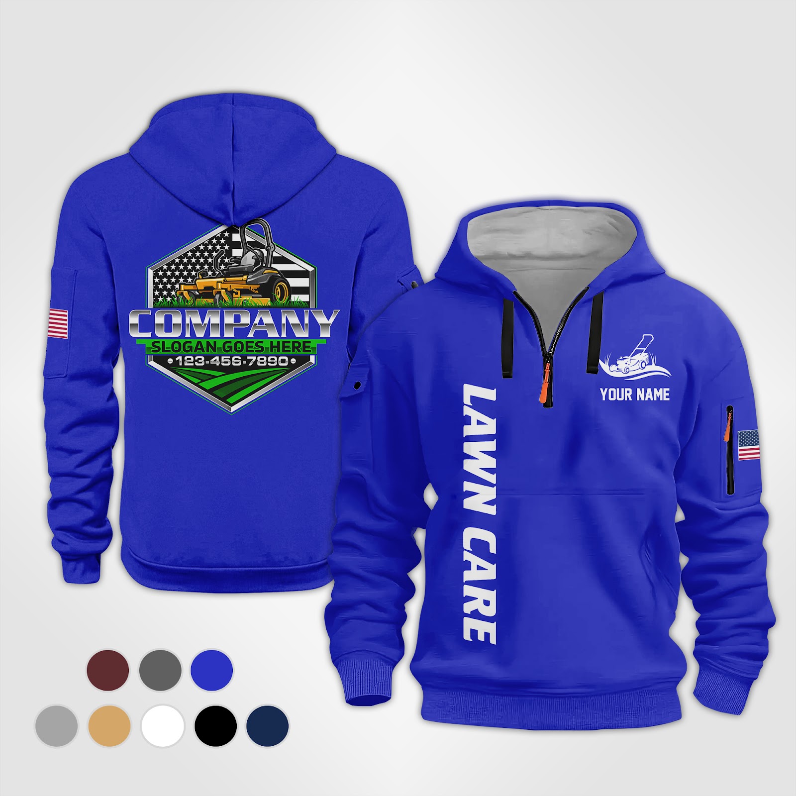 6081242-personalized-name-american-lawn-care-quarter-zip-hoodie-op866-5.jpg Custom American Lawn Care Quarter Zip Hoodie - photo 5