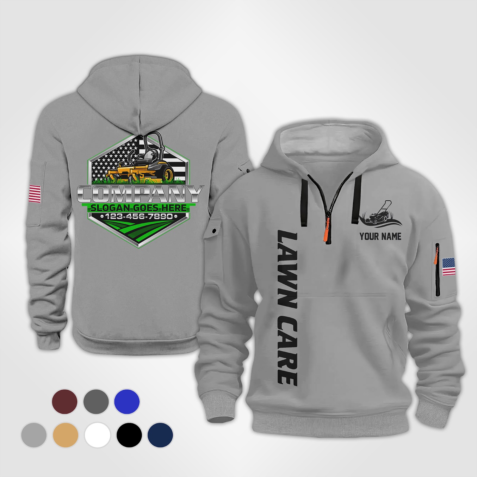 6081242-personalized-name-american-lawn-care-quarter-zip-hoodie-op866-6.jpg Custom American Lawn Care Quarter Zip Hoodie - photo 6
