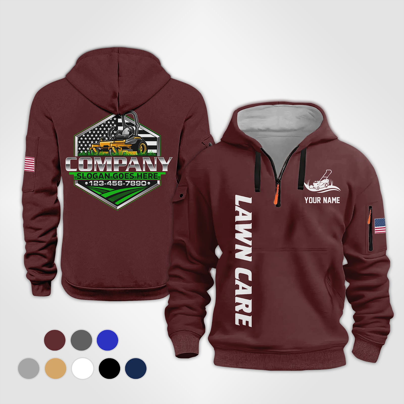 6081242-personalized-name-american-lawn-care-quarter-zip-hoodie-op866-7.jpg Custom American Lawn Care Quarter Zip Hoodie - photo 7