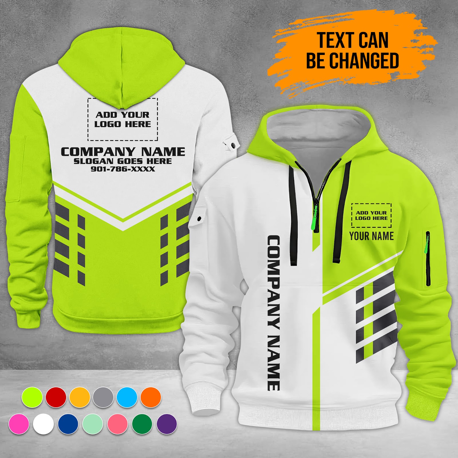 Custom Uniform 3D Quarter Zip Hoodie