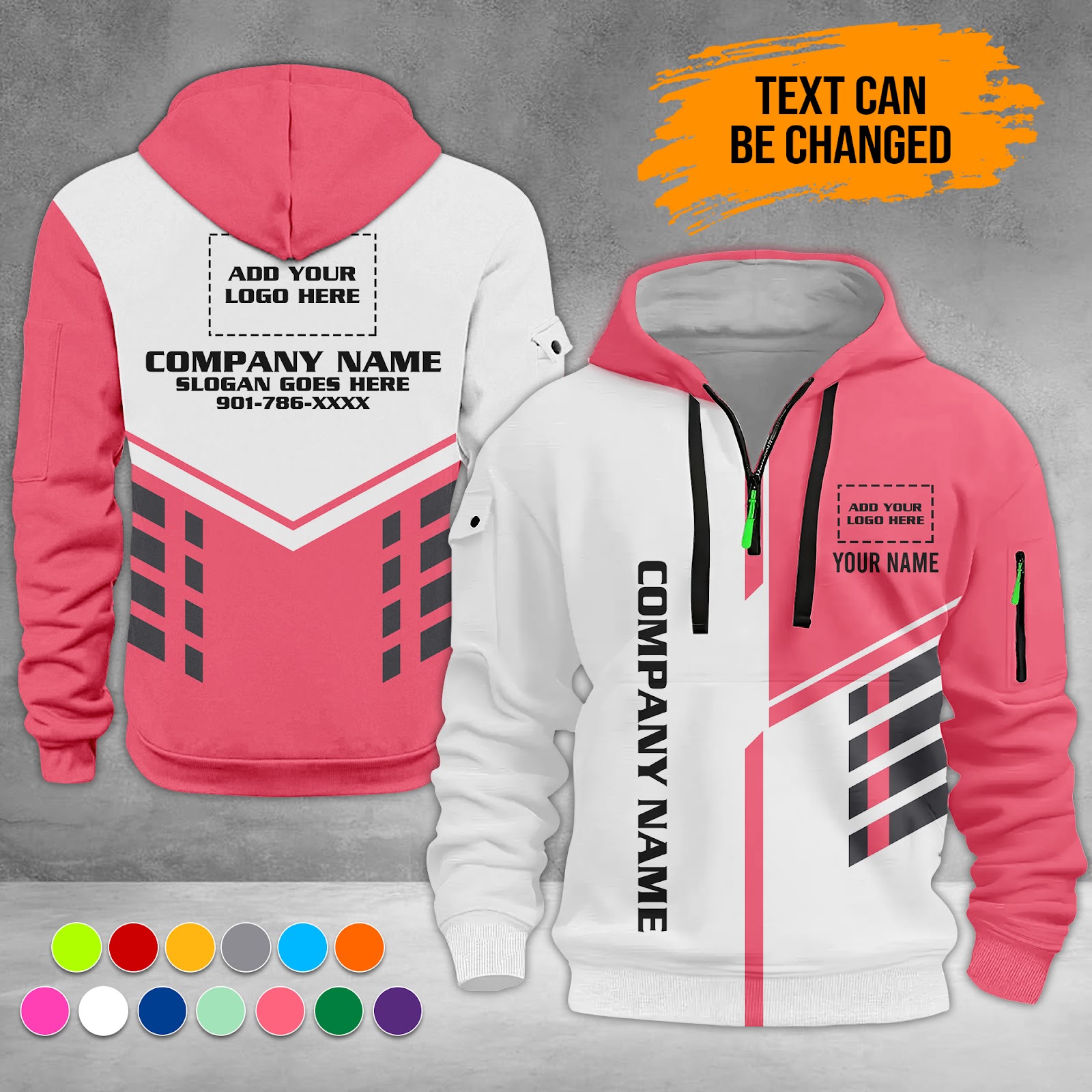 6085262-personalized-name-and-color-uniform-3d-quarter-zip-hoodie-zm479-11.jpg Custom Uniform 3D Quarter Zip Hoodie - photo 11