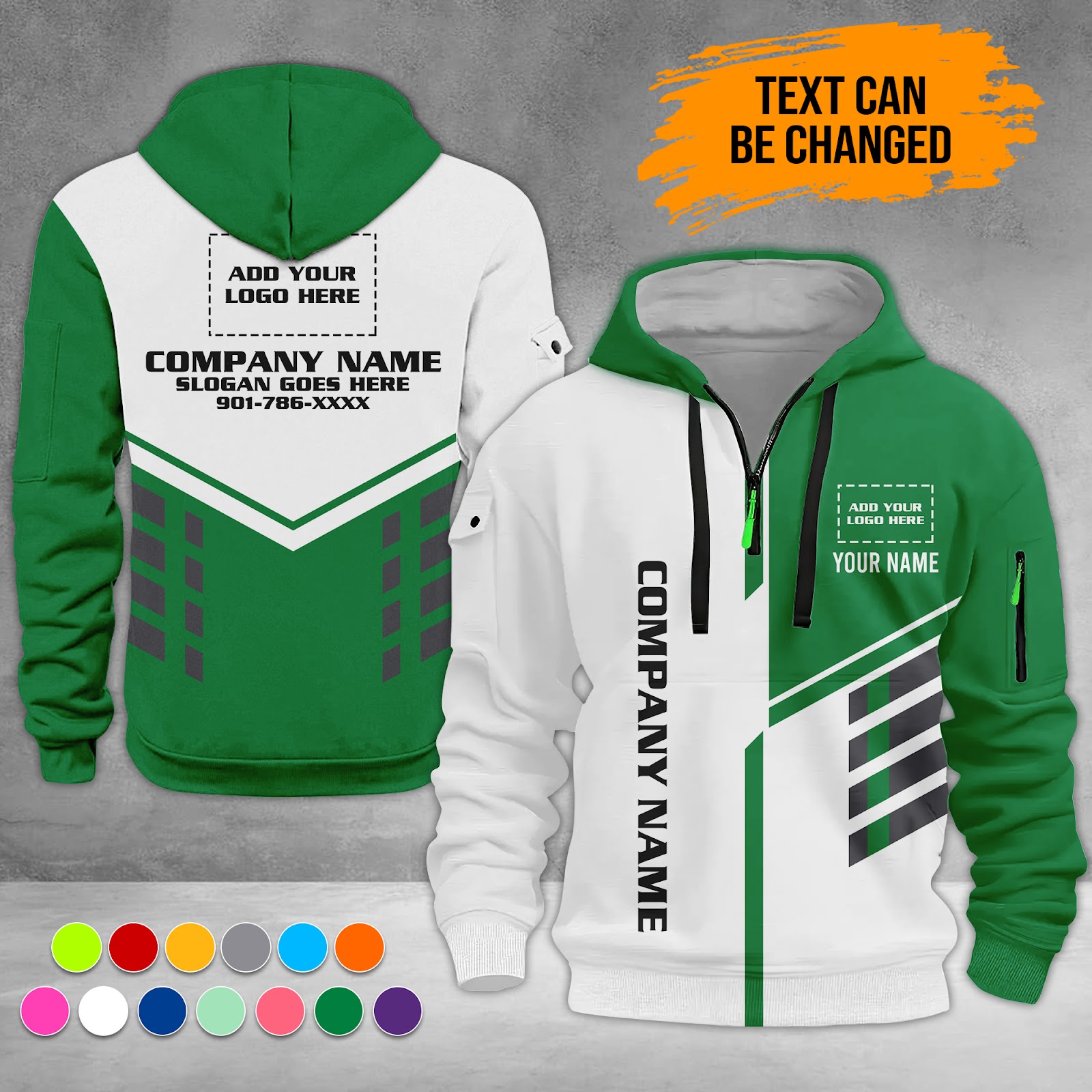 6085262-personalized-name-and-color-uniform-3d-quarter-zip-hoodie-zm479-12.jpg Custom Uniform 3D Quarter Zip Hoodie - photo 12