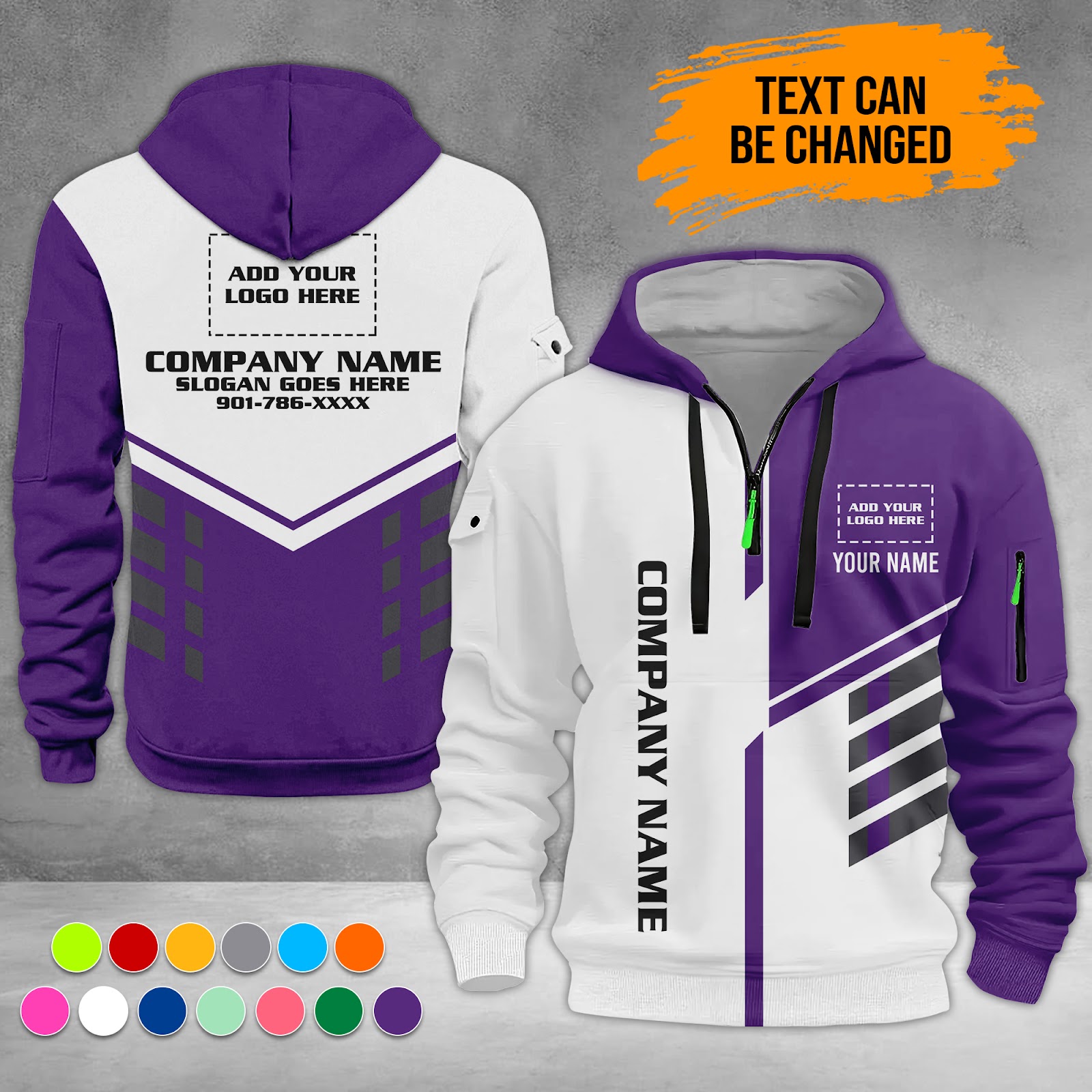 6085262-personalized-name-and-color-uniform-3d-quarter-zip-hoodie-zm479-13.jpg Custom Uniform 3D Quarter Zip Hoodie - photo 13
