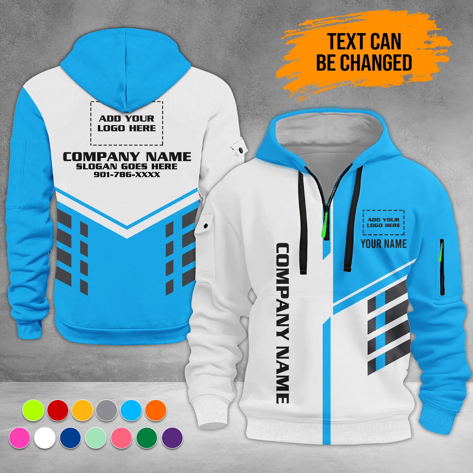 6085262-personalized-name-and-color-uniform-3d-quarter-zip-hoodie-zm479-5.jpg Custom Uniform 3D Quarter Zip Hoodie - photo 5