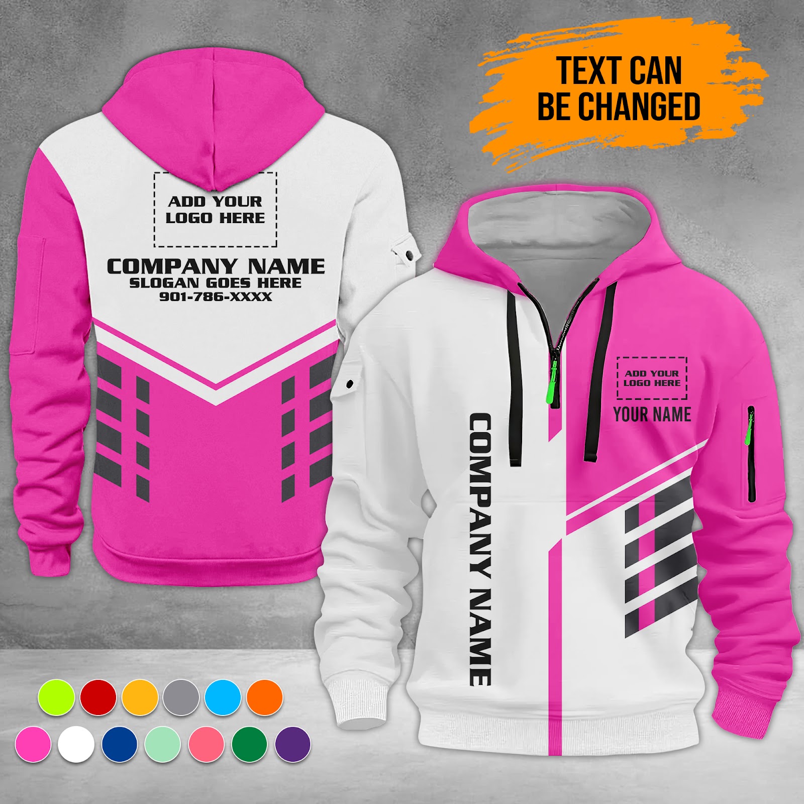 6085262-personalized-name-and-color-uniform-3d-quarter-zip-hoodie-zm479-7.jpg Custom Uniform 3D Quarter Zip Hoodie - photo 7