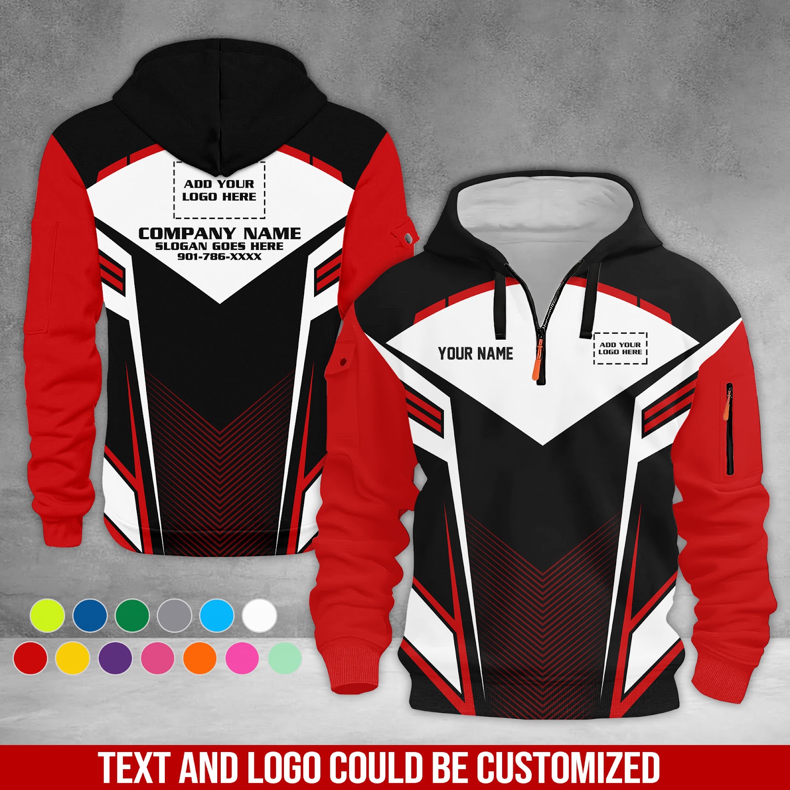 Custom Uniform Quarter Zip Hoodie - photo 2