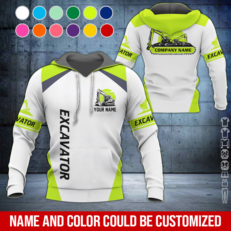 Custom Love Excavator 3D Hoodie - photo 5