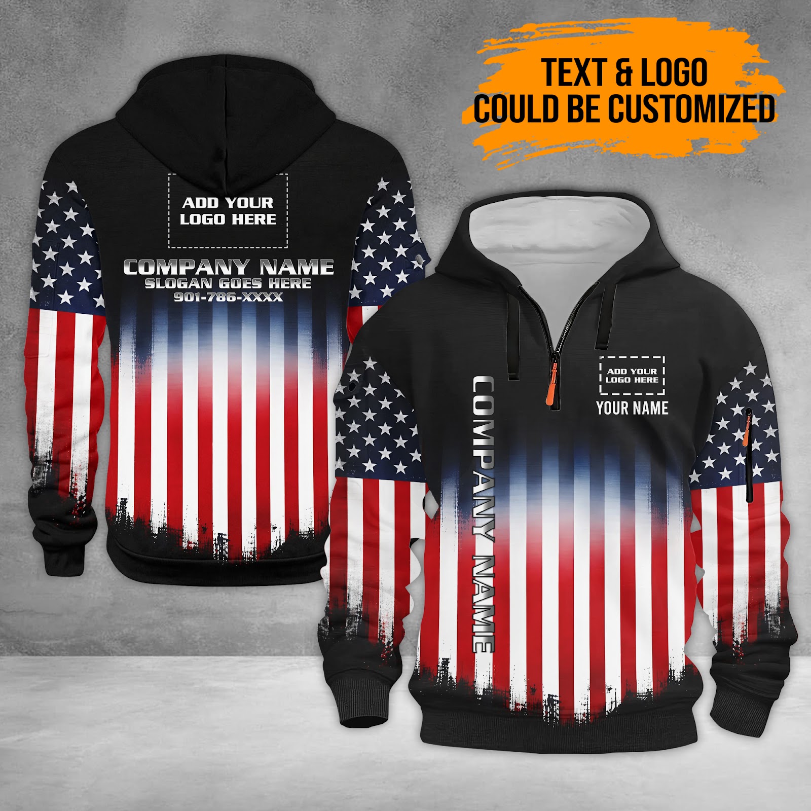 Custom & Logo Uniform Quarter Zip Hoodie - photo 5