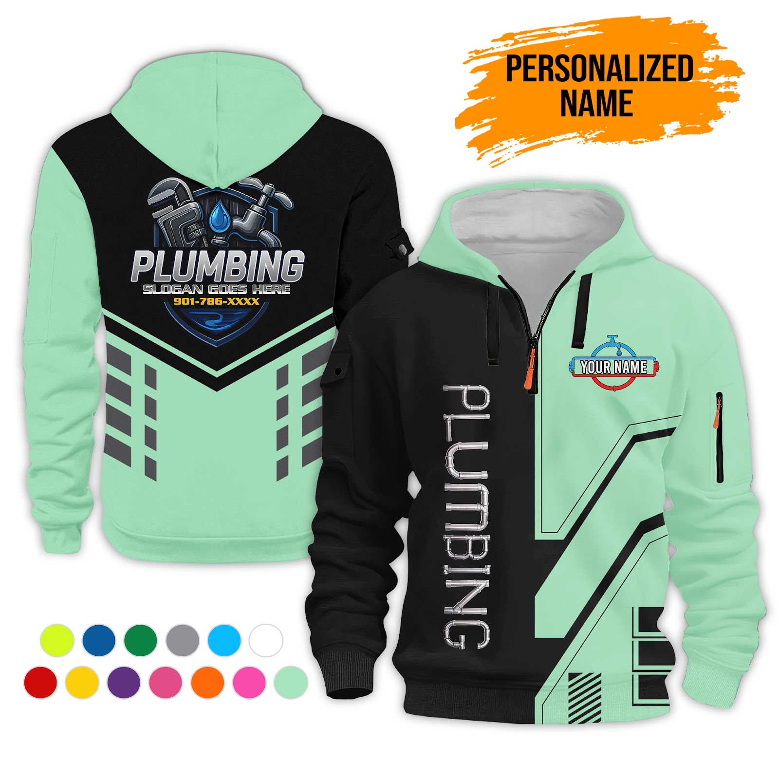 6150806-personalized-name-plumbing-3d-quarter-zip-hoodie-pc505-10.jpg Custom Plumbing 3D Quarter Zip Hoodie - photo 10