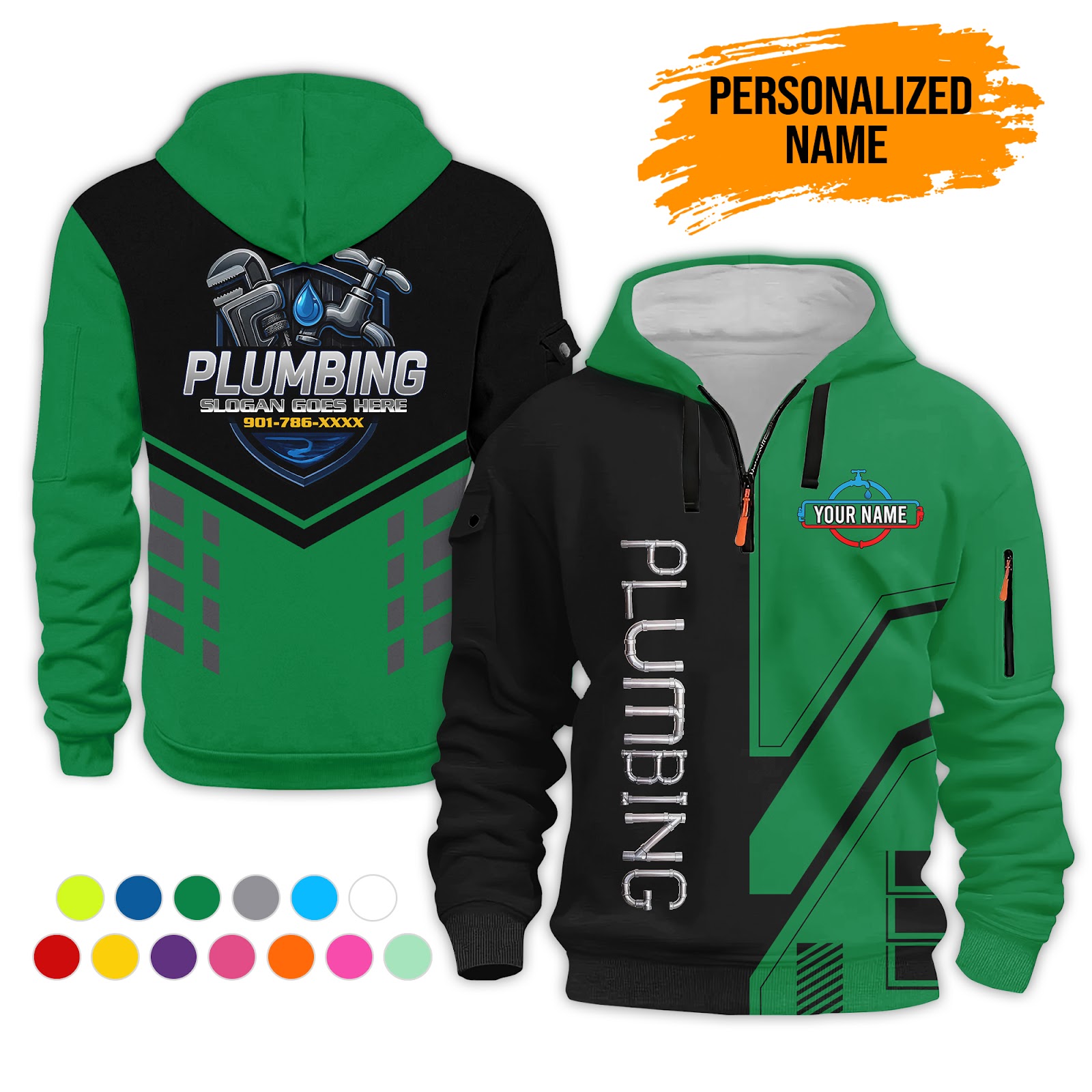 6150806-personalized-name-plumbing-3d-quarter-zip-hoodie-pc505-12.jpg Custom Plumbing 3D Quarter Zip Hoodie - photo 12