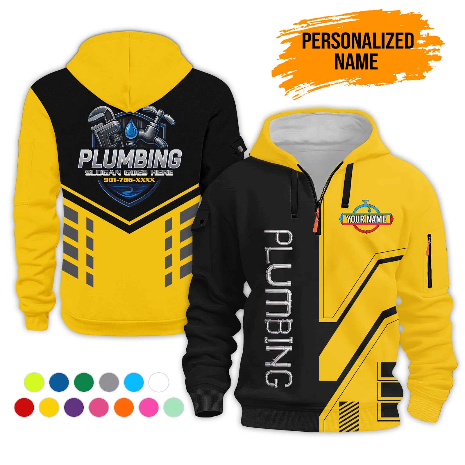 6150806-personalized-name-plumbing-3d-quarter-zip-hoodie-pc505-3.jpg Custom Plumbing 3D Quarter Zip Hoodie - photo 3