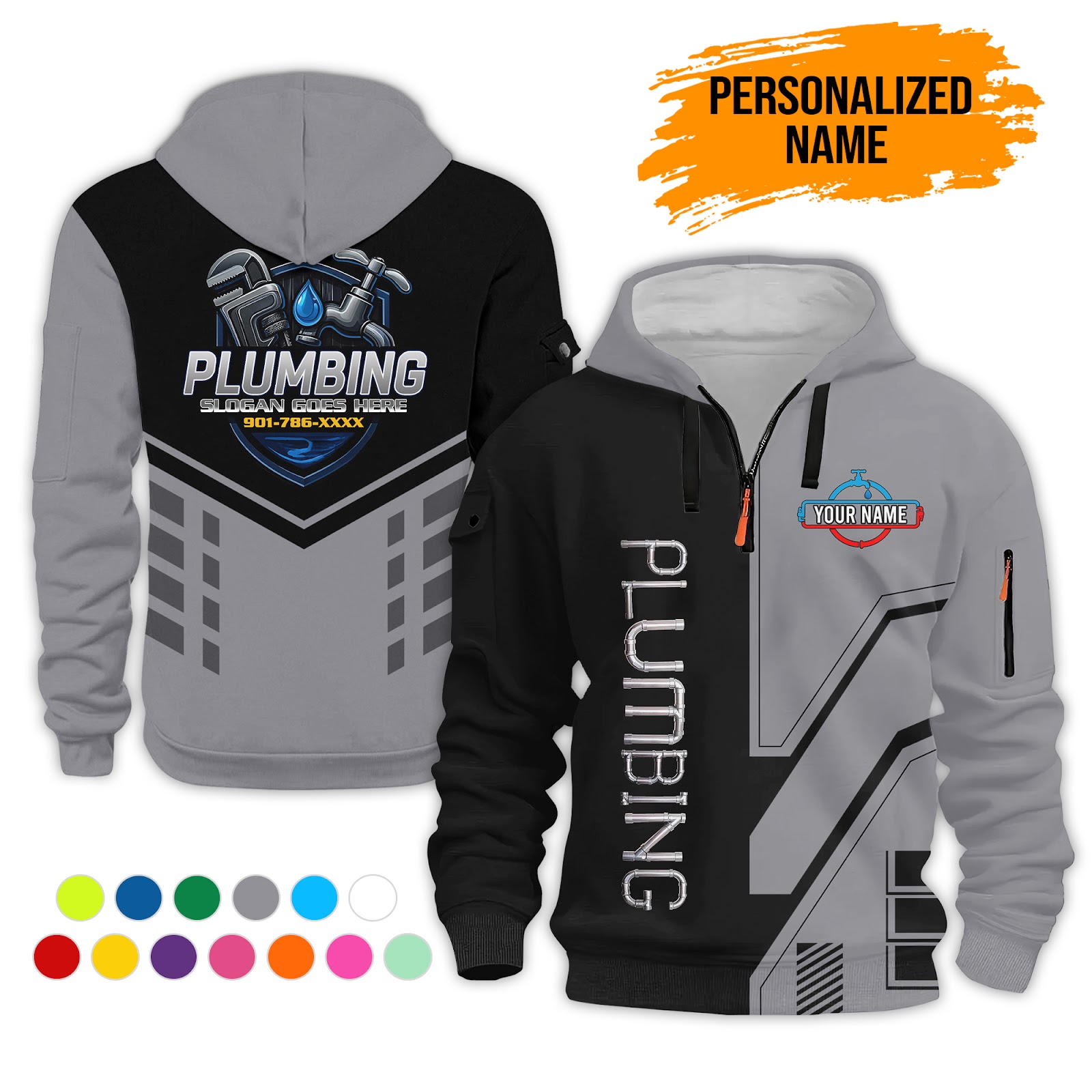 6150806-personalized-name-plumbing-3d-quarter-zip-hoodie-pc505-4.jpg Custom Plumbing 3D Quarter Zip Hoodie - photo 4