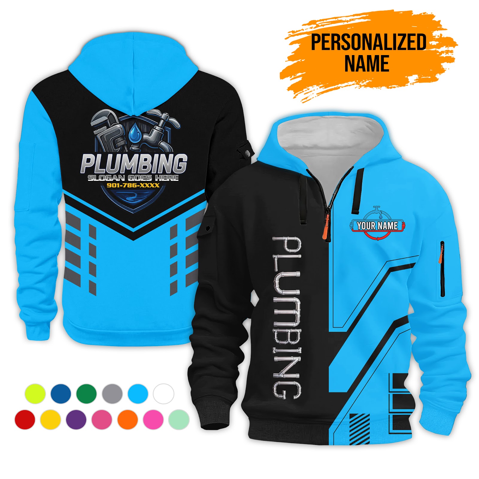 6150806-personalized-name-plumbing-3d-quarter-zip-hoodie-pc505-5.jpg Custom Plumbing 3D Quarter Zip Hoodie - photo 5