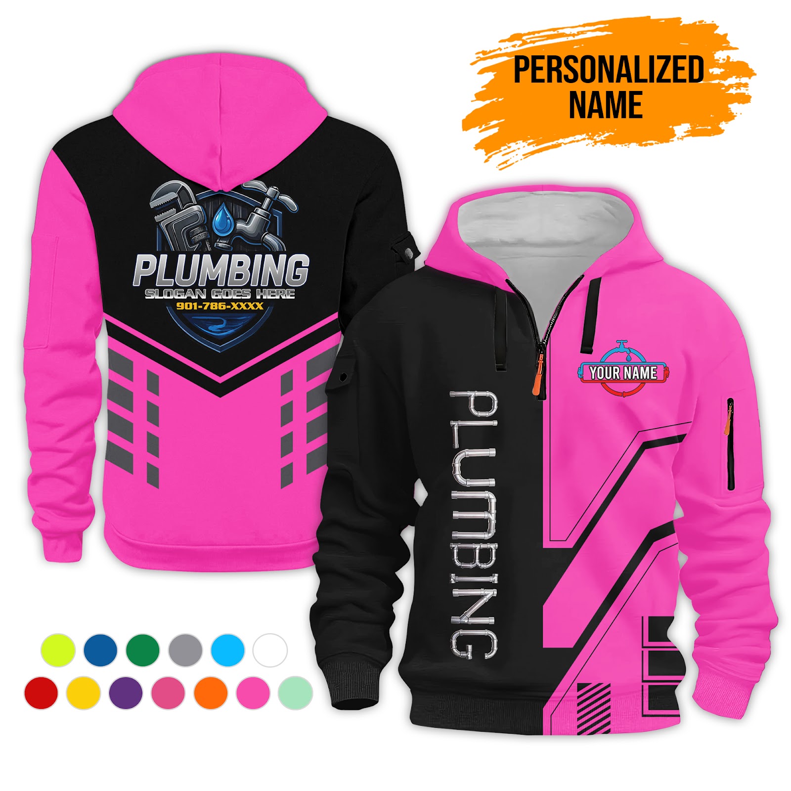 6150806-personalized-name-plumbing-3d-quarter-zip-hoodie-pc505-7.jpg Custom Plumbing 3D Quarter Zip Hoodie - photo 7