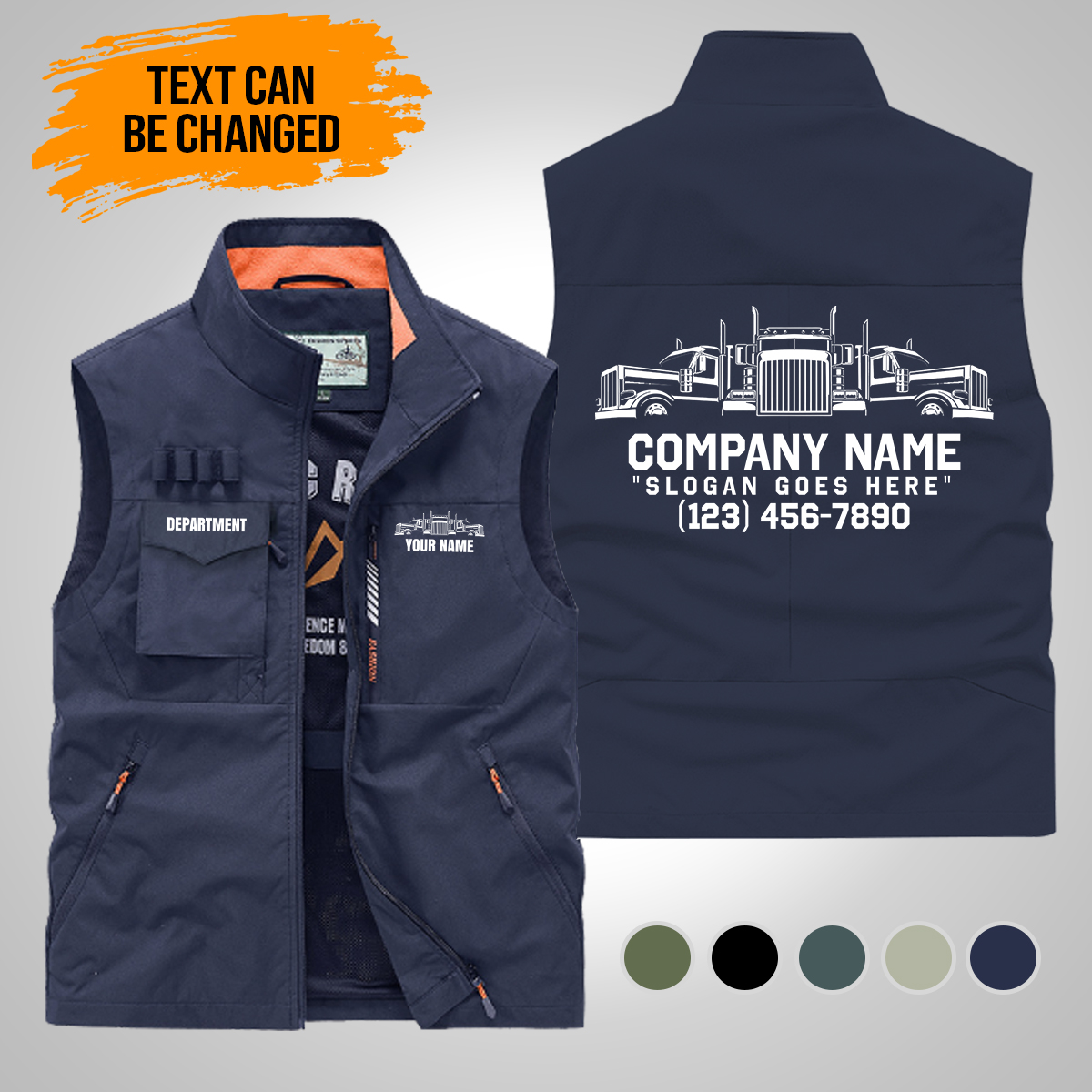 Custom Trucking Multi-Pocket Vest