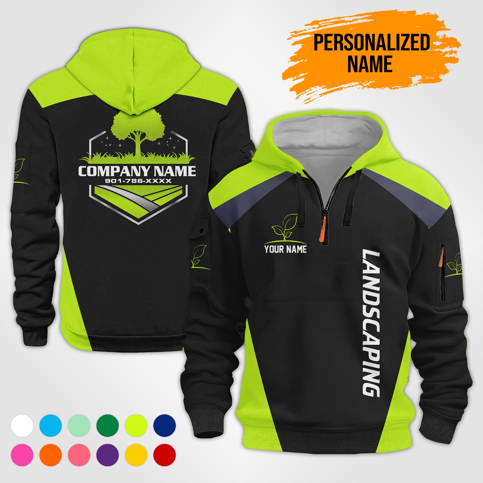 Custom Landscaping 3D Quarter Zip Hoodie