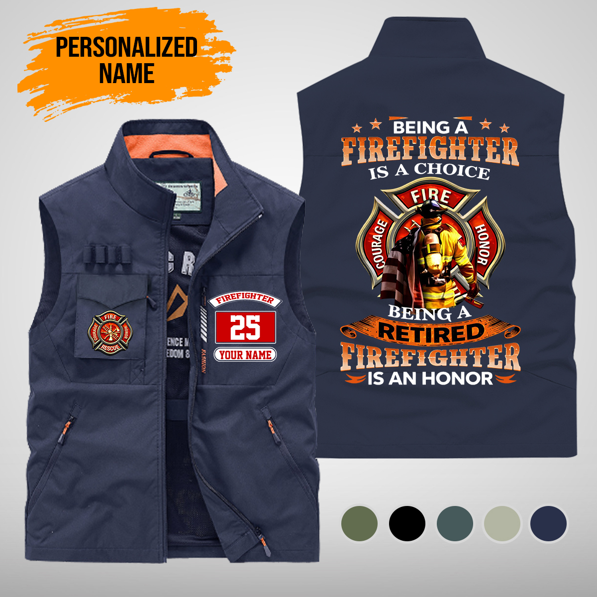 Custom Firefighter Multi-Pocket Vest