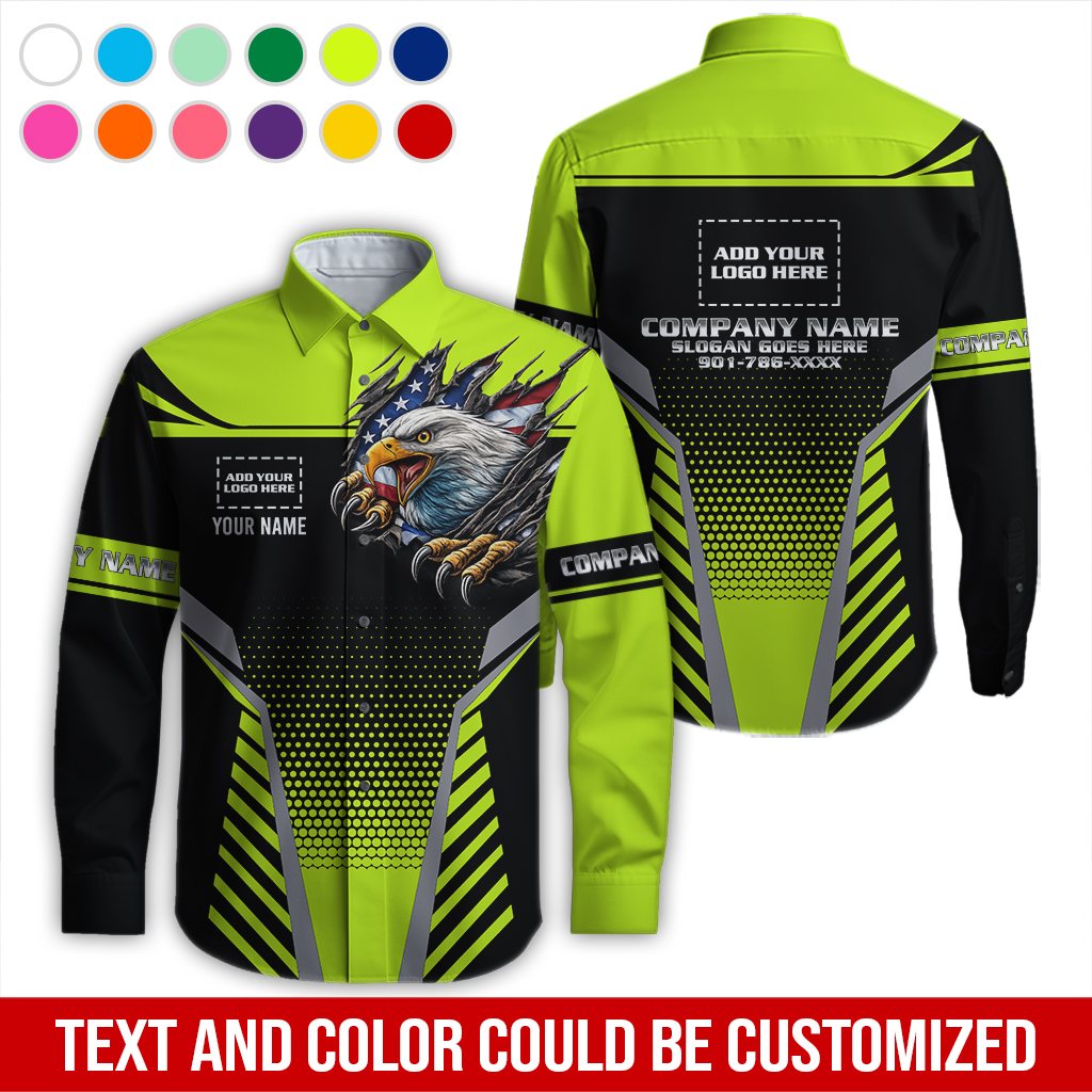 6203408-custom-company-brand-uniform-shirt-personalized-name-logo-colors-da116-7.jpg Custom Company Brand Uniform Shirt – Custom Name, - photo 7