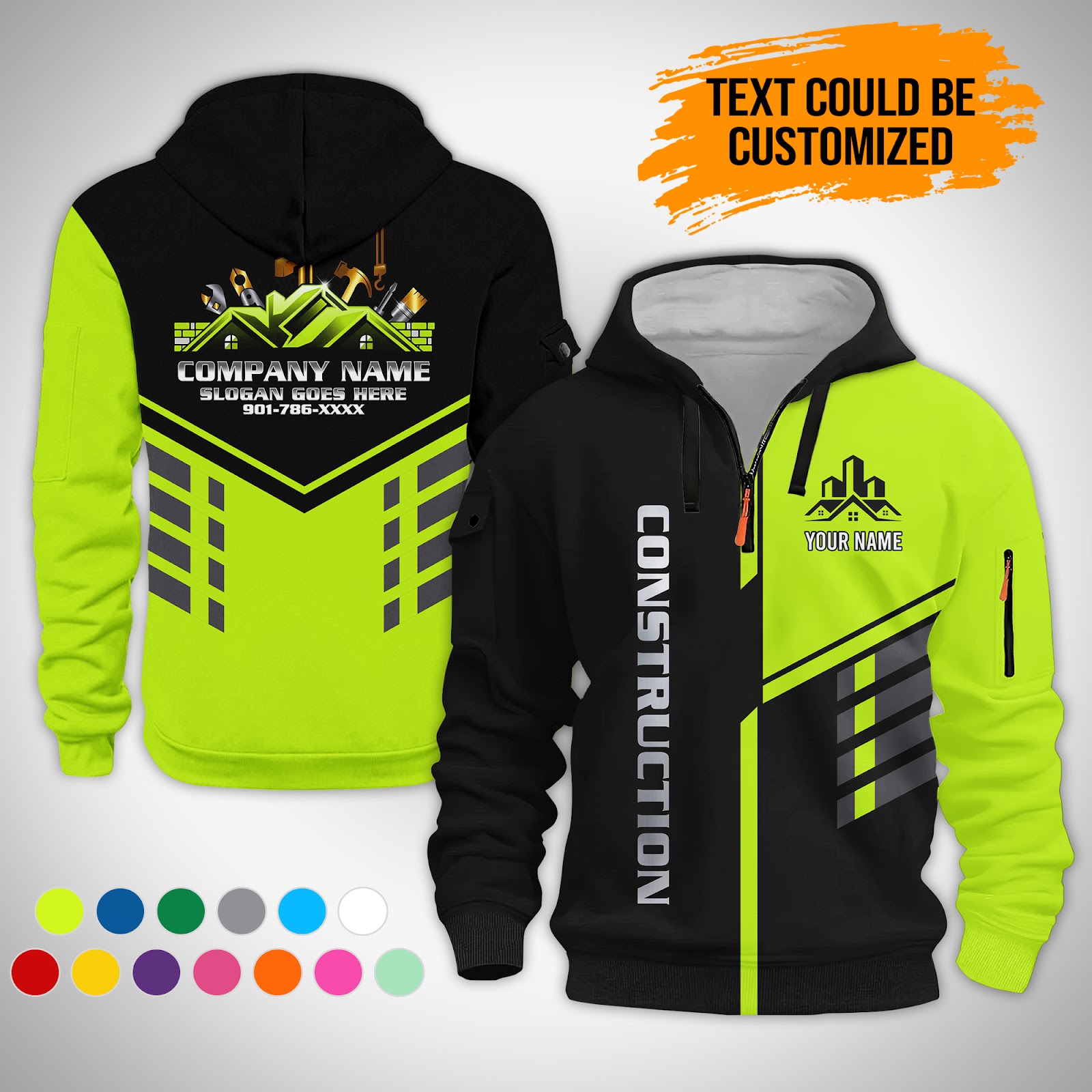 Custom Home Construction Quarter Zip Hoodie
