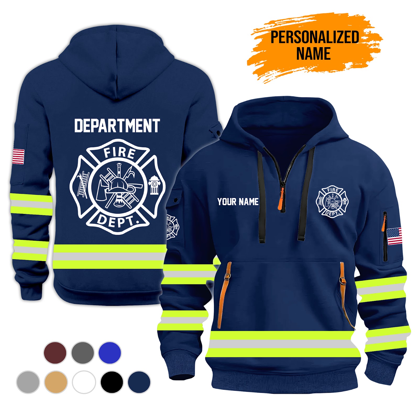Custom Love Firefighter 3D Quarter Zip Hoodie